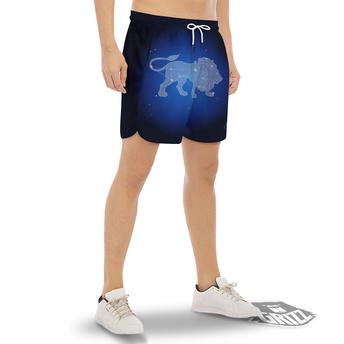 Leo Constellation Print Men's Gym Shorts-grizzshop