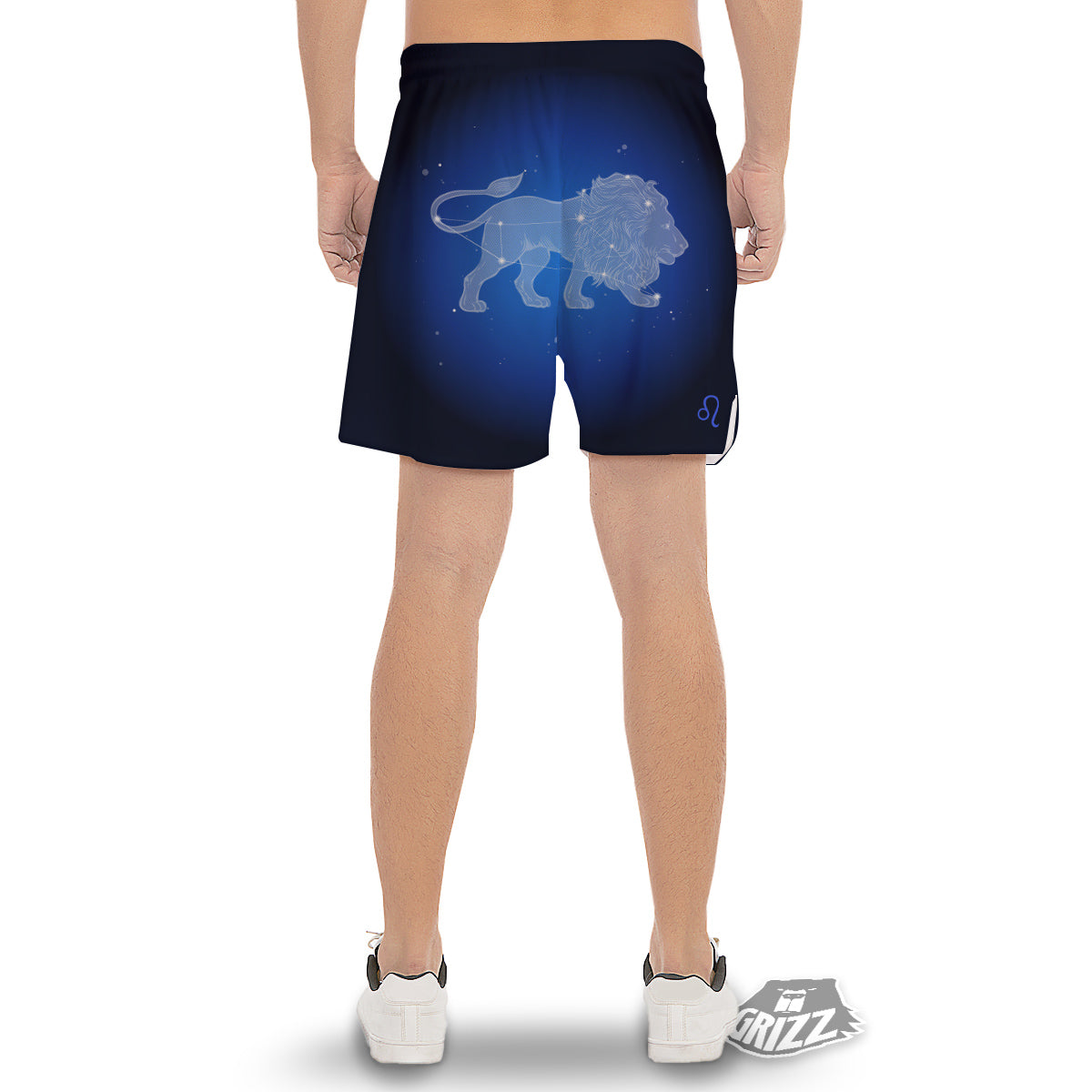Leo Constellation Print Men's Gym Shorts-grizzshop