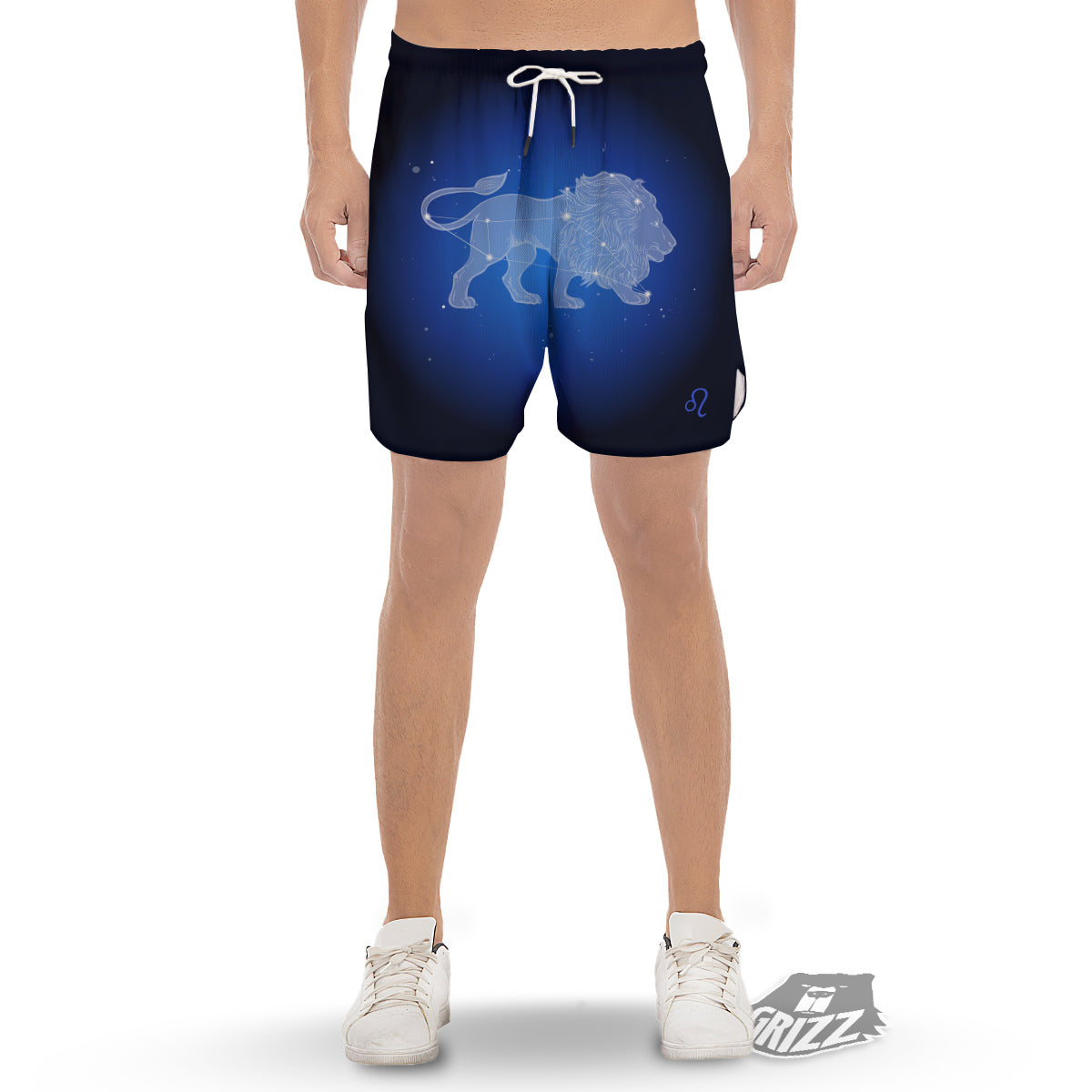 Leo Constellation Print Men's Gym Shorts-grizzshop