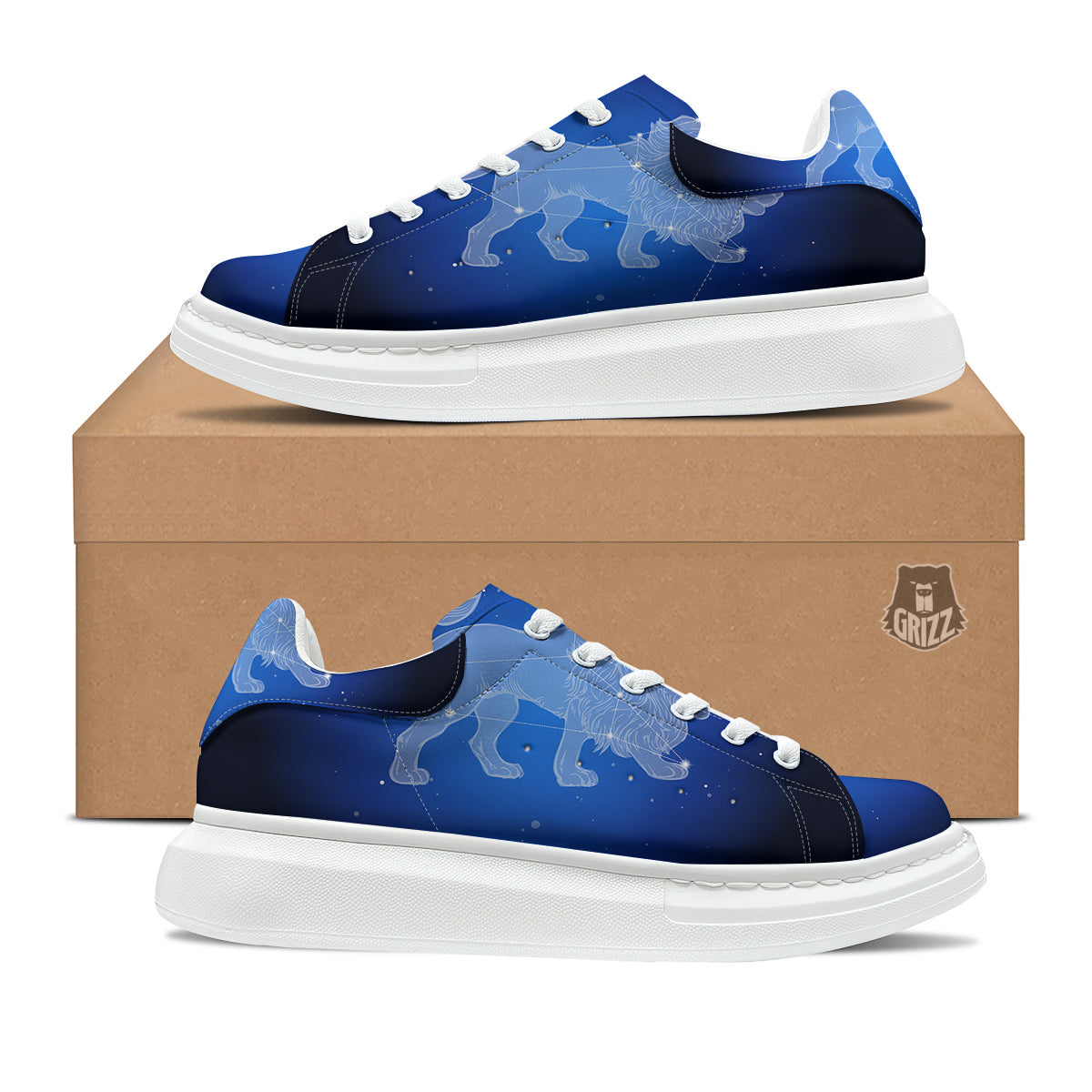 Leo Constellation Print Platform Shoes-grizzshop