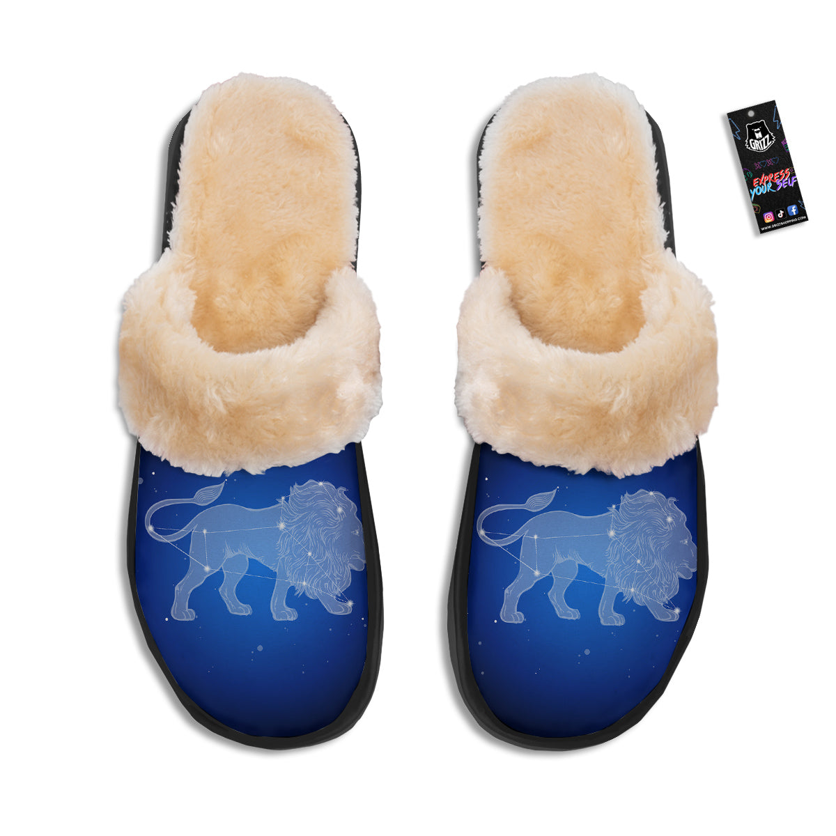 Leo Constellation Print Slippers-grizzshop