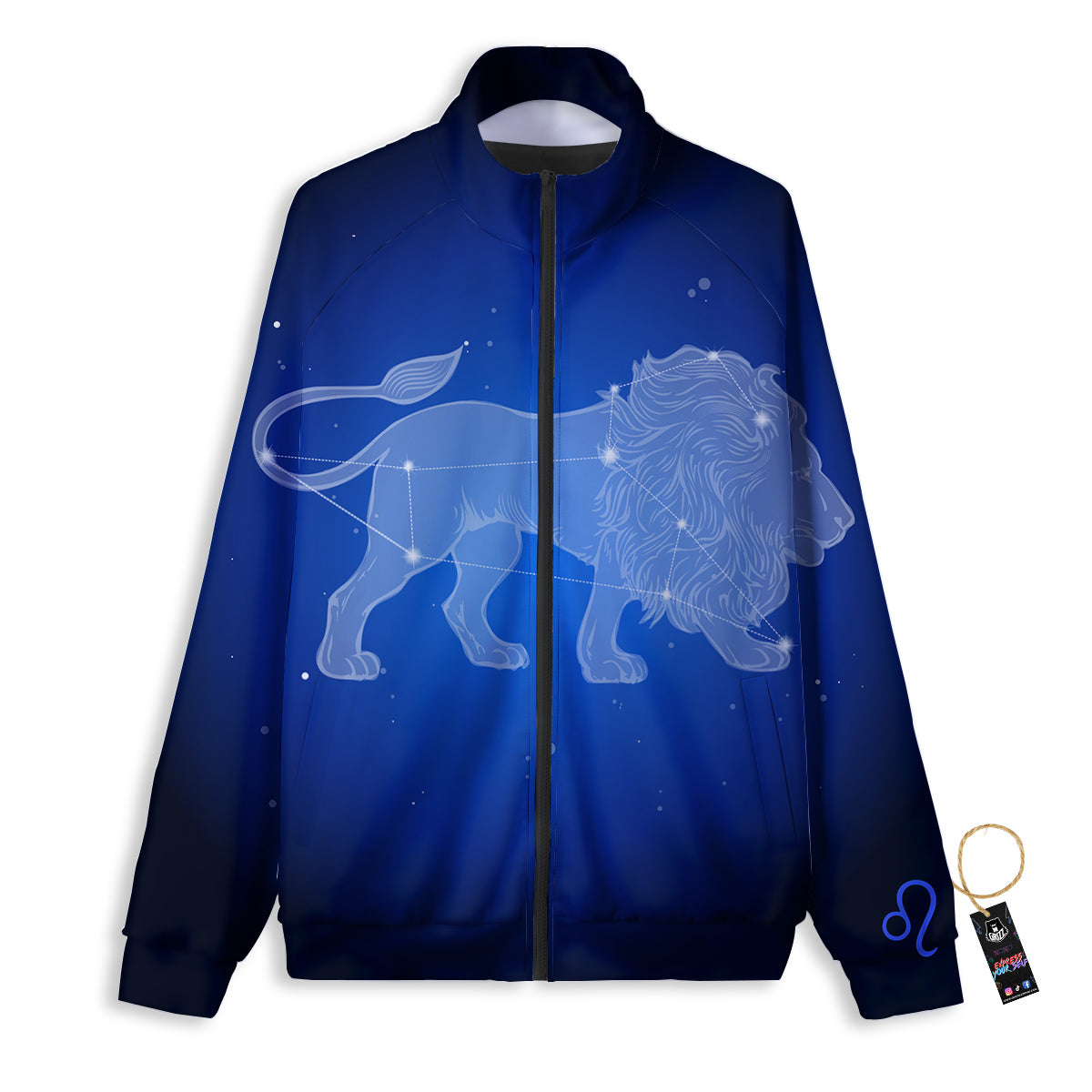 Leo Constellation Print Track Jacket-grizzshop