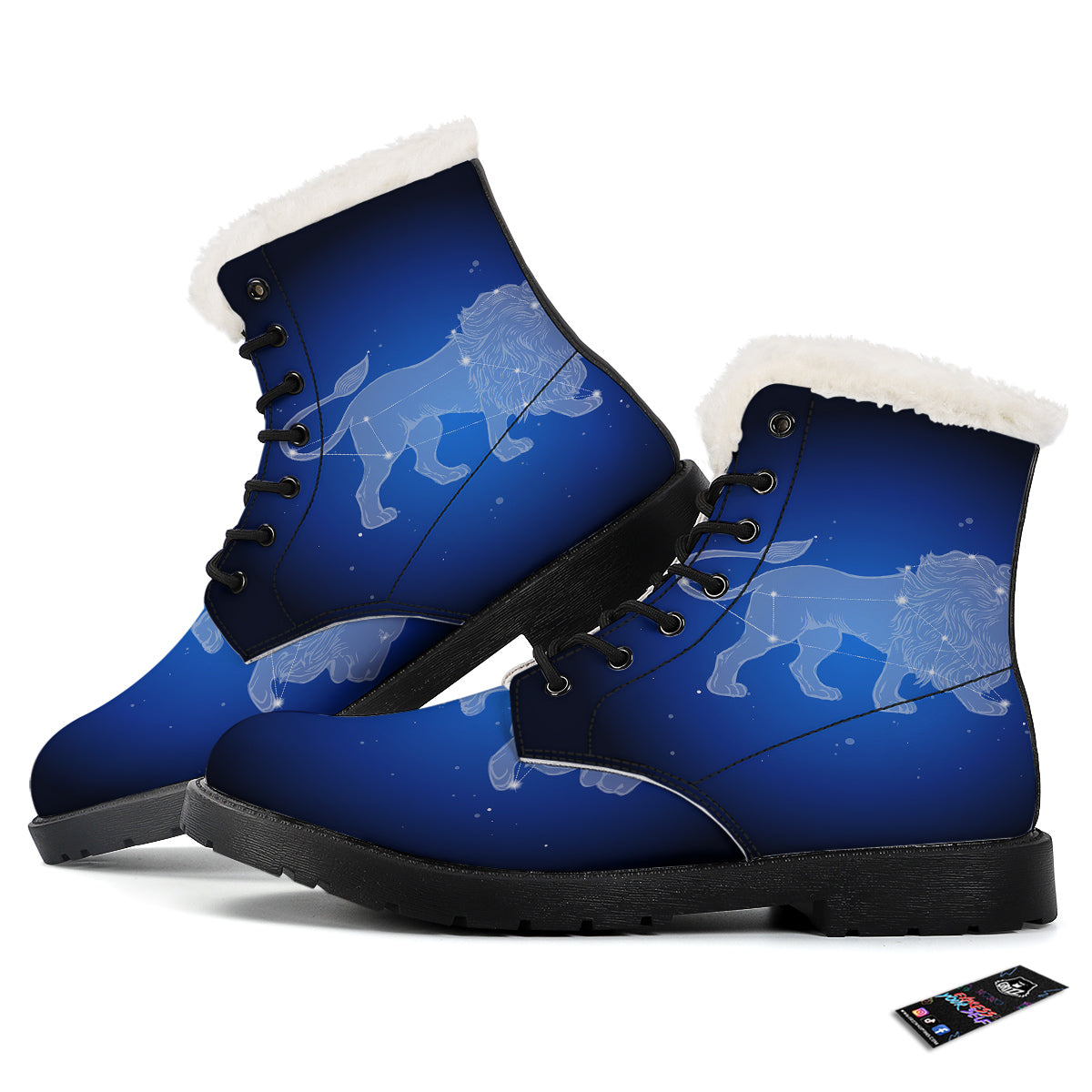Leo Constellation Print Winter Boots-grizzshop
