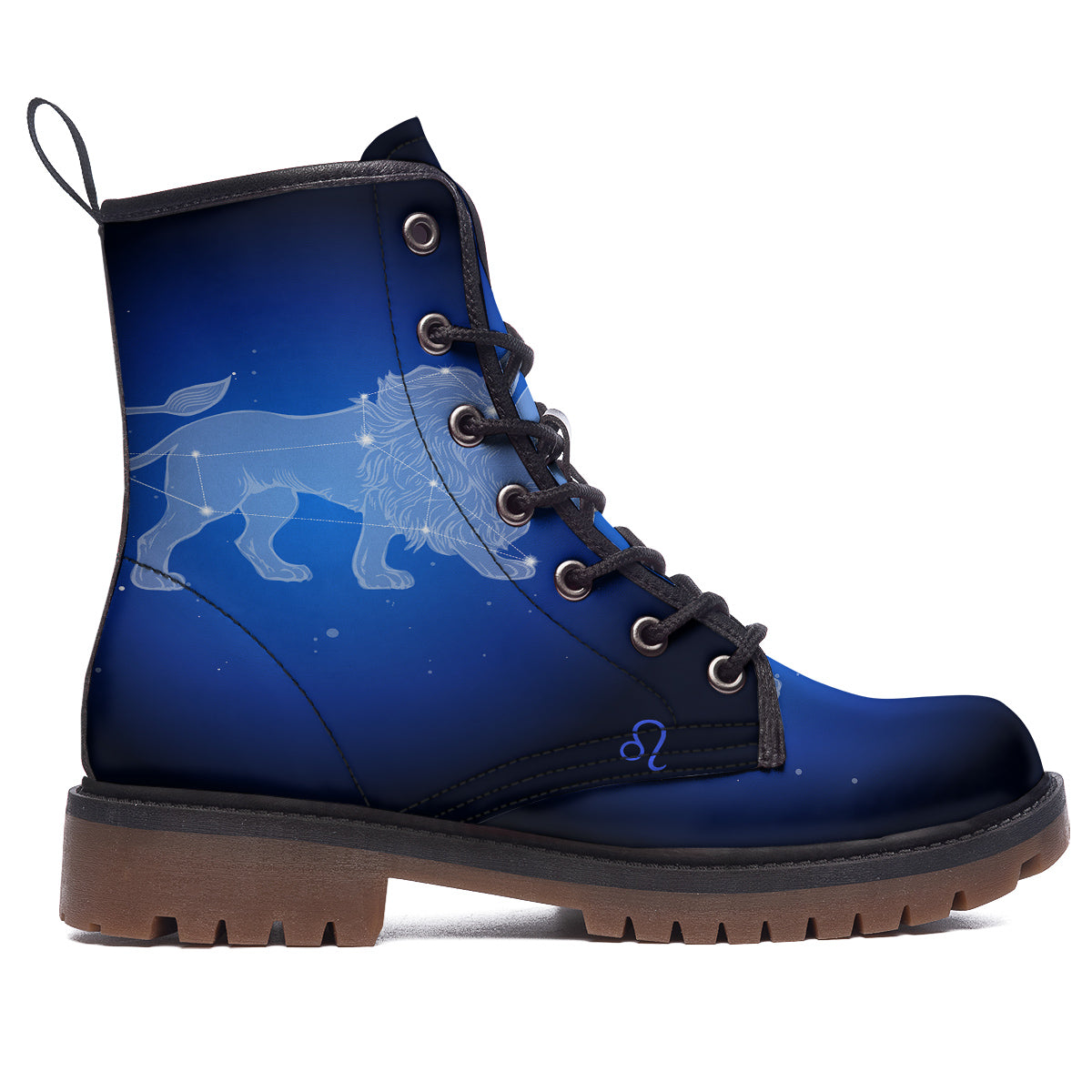 Leo Constellation Print Work Boots-grizzshop