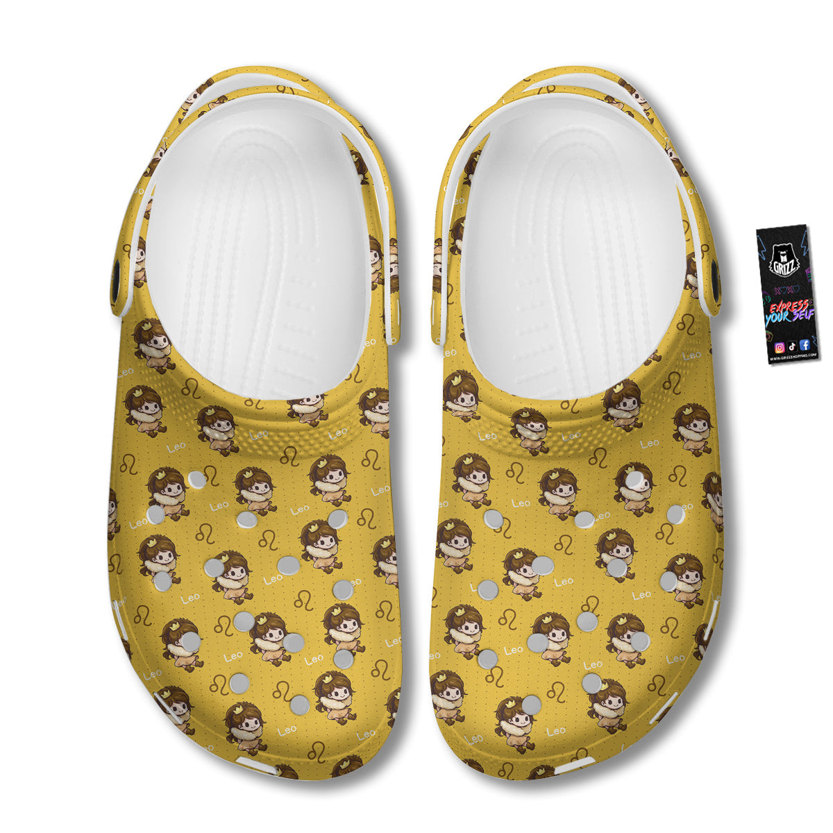 Leo Cute Cartoon Print Pattern Clog-grizzshop