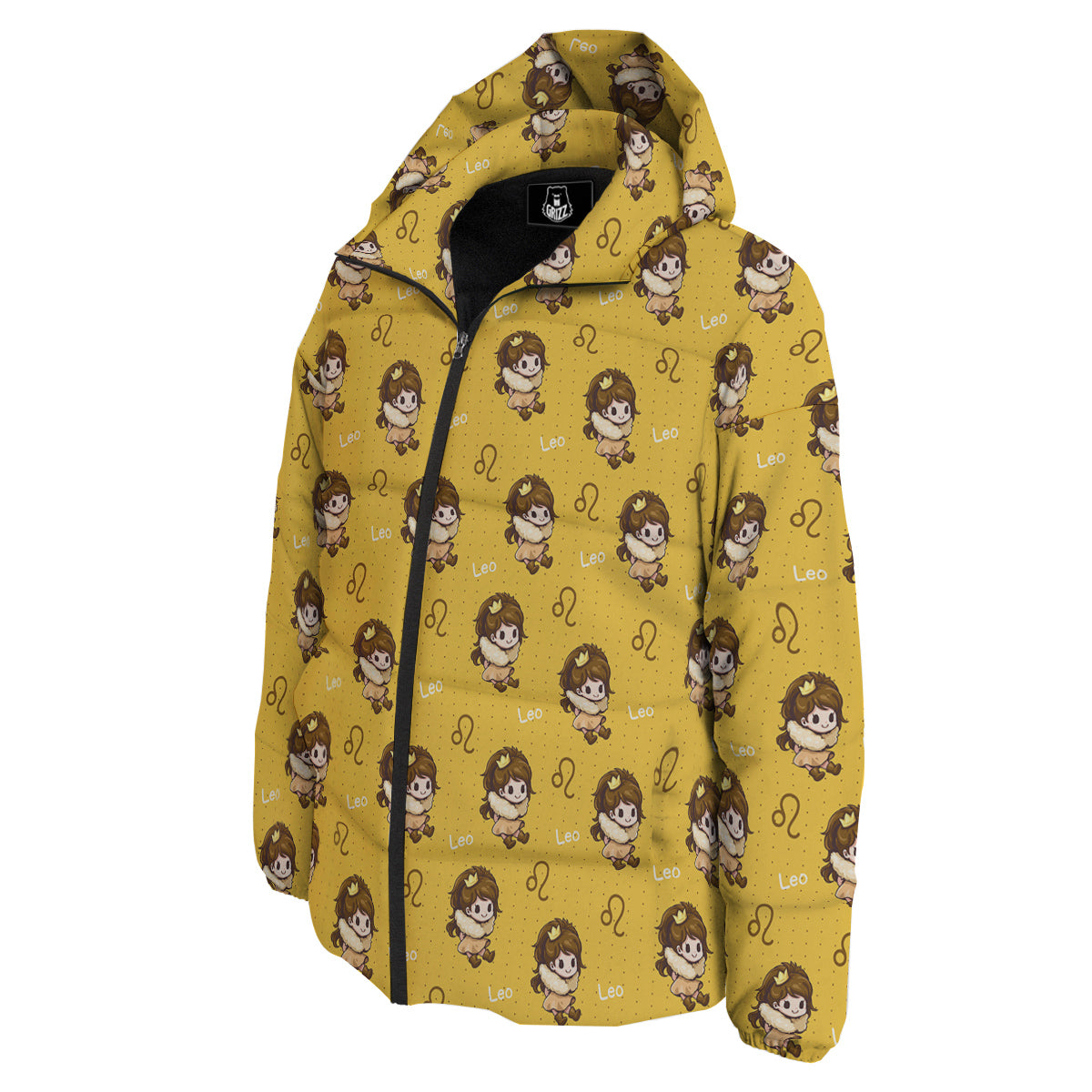 Leo Cute Cartoon Print Pattern Down Jacket-grizzshop