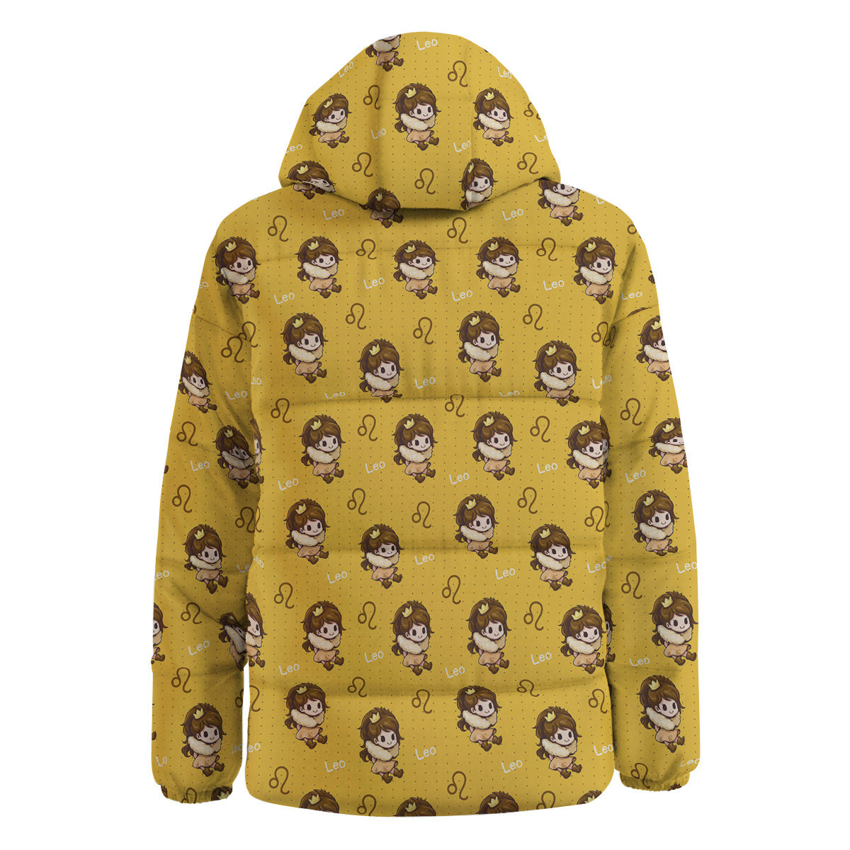 Leo Cute Cartoon Print Pattern Down Jacket-grizzshop
