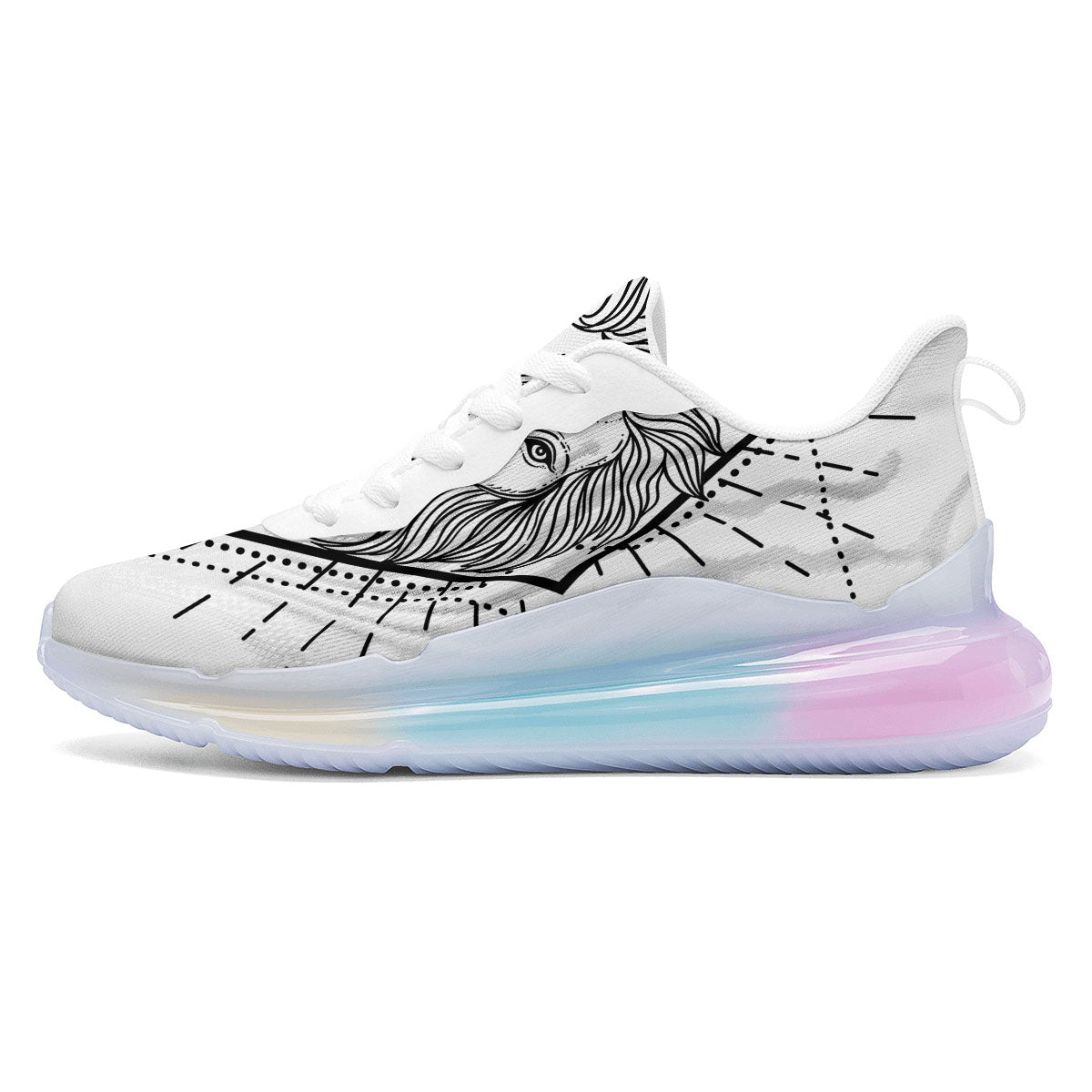 Leo Sign White And Black Print Running Sneakers-grizzshop