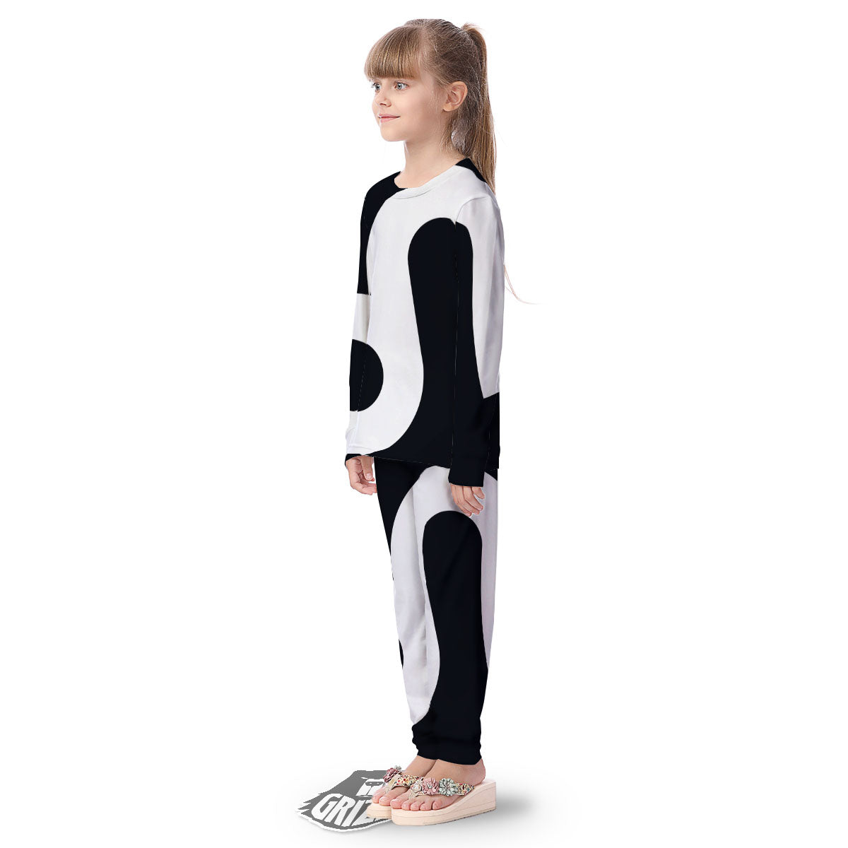 Leo Sign Zodiac White And Black Print Kid's Pajamas-grizzshop