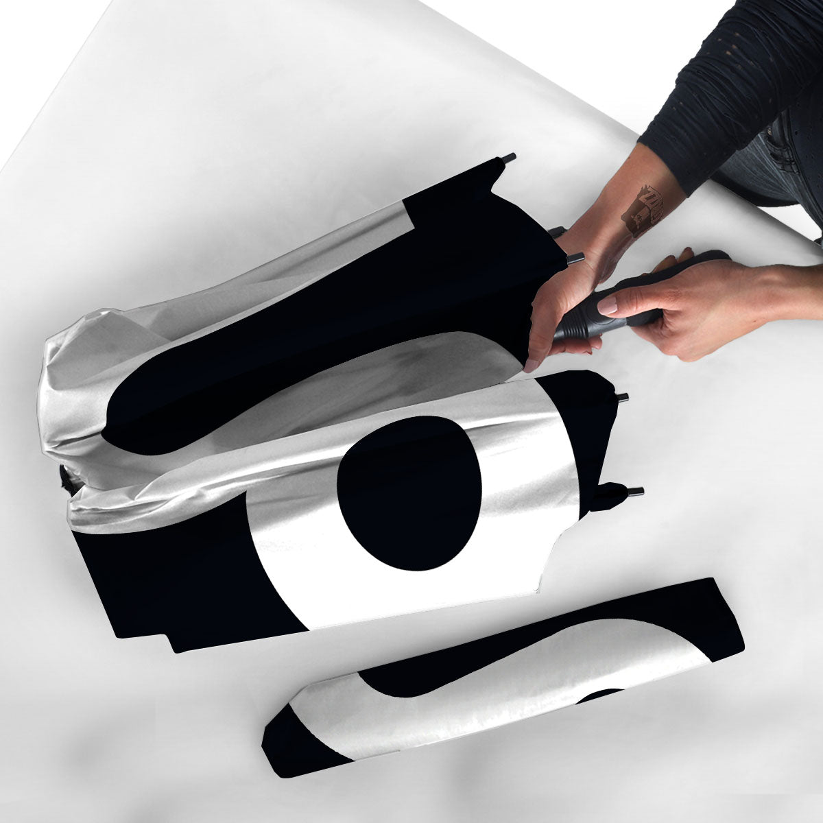 Leo Sign Zodiac White And Black Print Umbrella-grizzshop