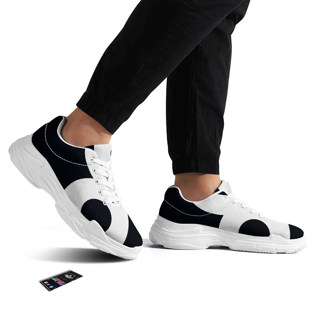 Leo Sign Zodiac White And Black Print White Chunky Shoes-grizzshop
