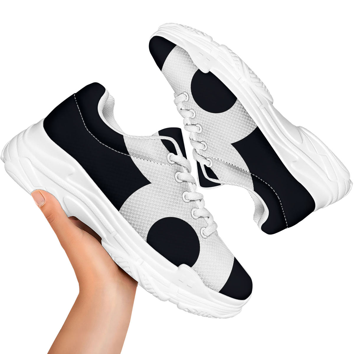 Leo Sign Zodiac White And Black Print White Chunky Shoes-grizzshop