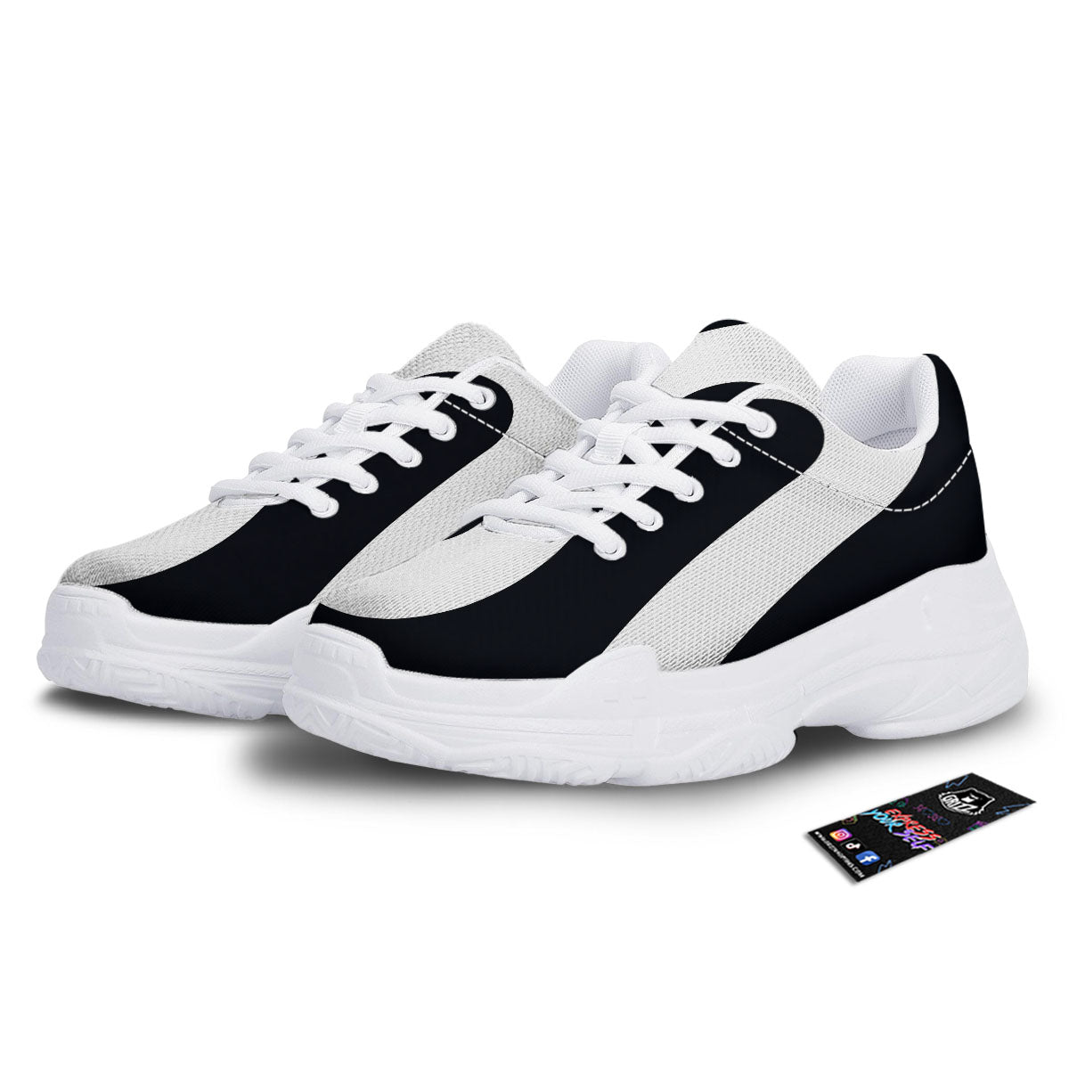 Leo Sign Zodiac White And Black Print White Chunky Shoes-grizzshop