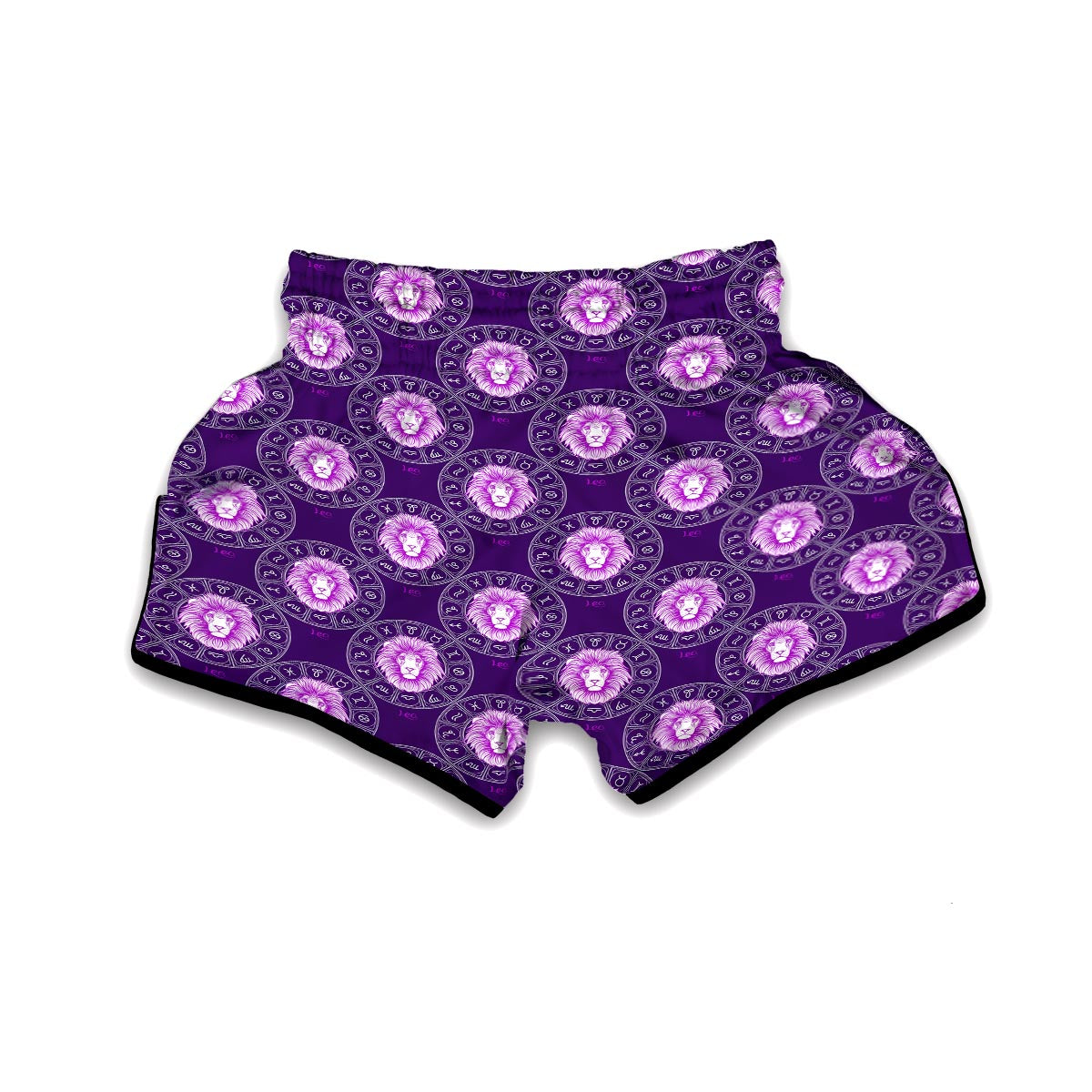 Leo Zodiac Pattern Print Muay Thai Boxing Shorts-grizzshop