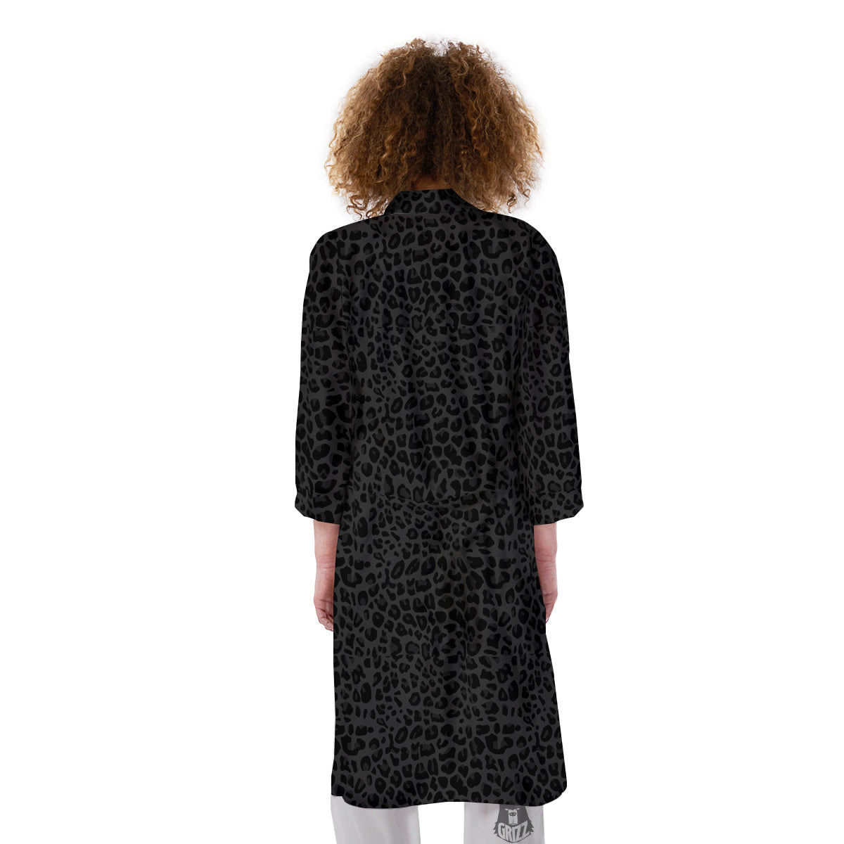 Leopard Black Print Kimono-grizzshop