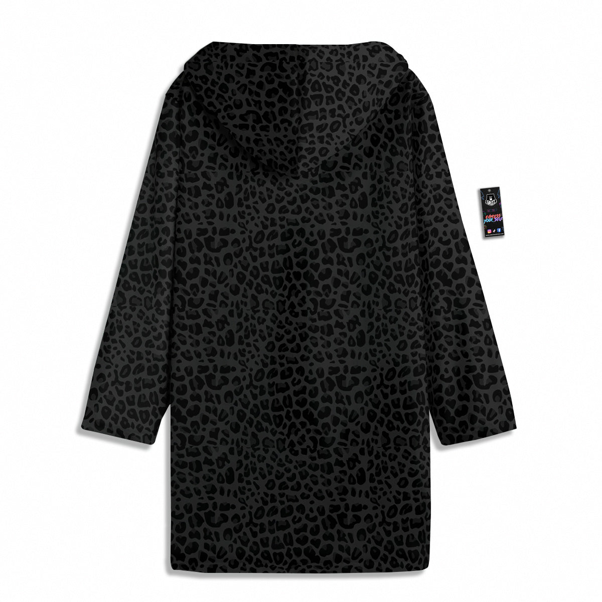 Leopard Black Print Men's Windbreaker Jacket-grizzshop