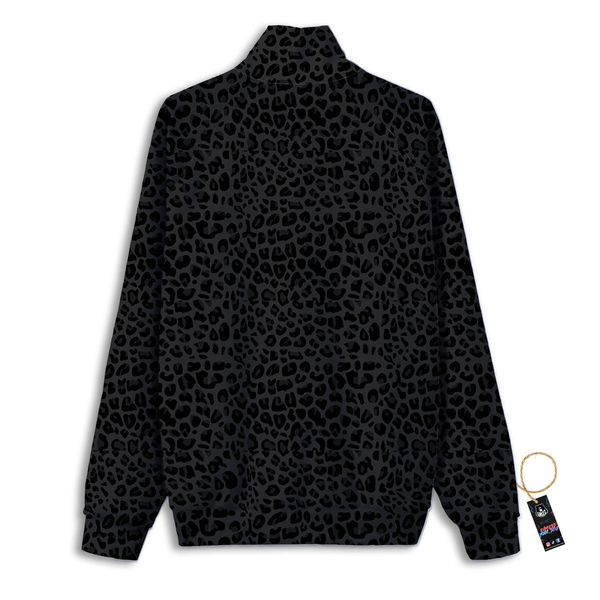 Leopard Black Print Track Jacket-grizzshop