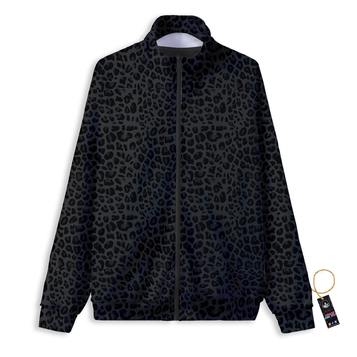 Leopard Black Print Track Jacket-grizzshop