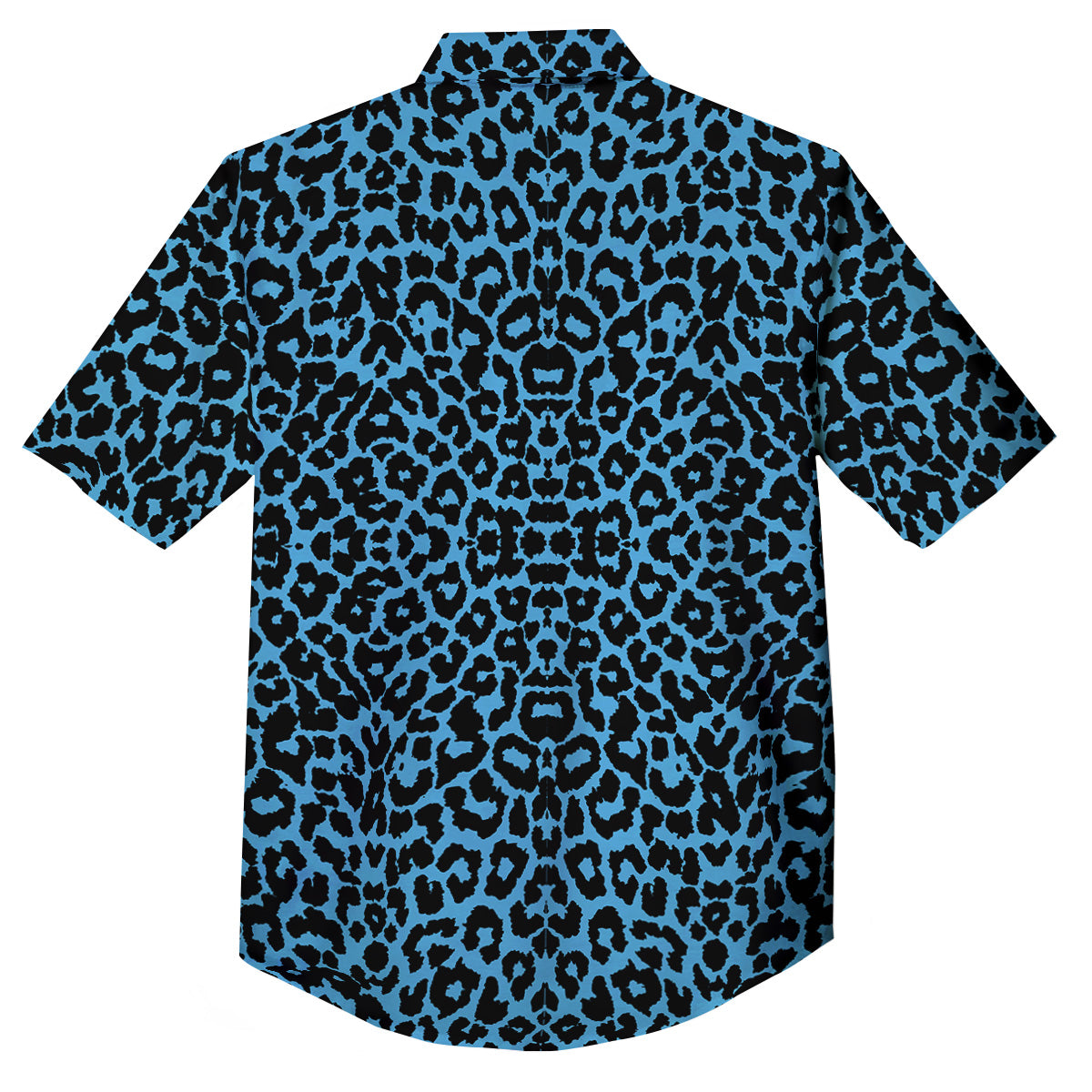 Leopard Blue Print Button Up Shirt-grizzshop
