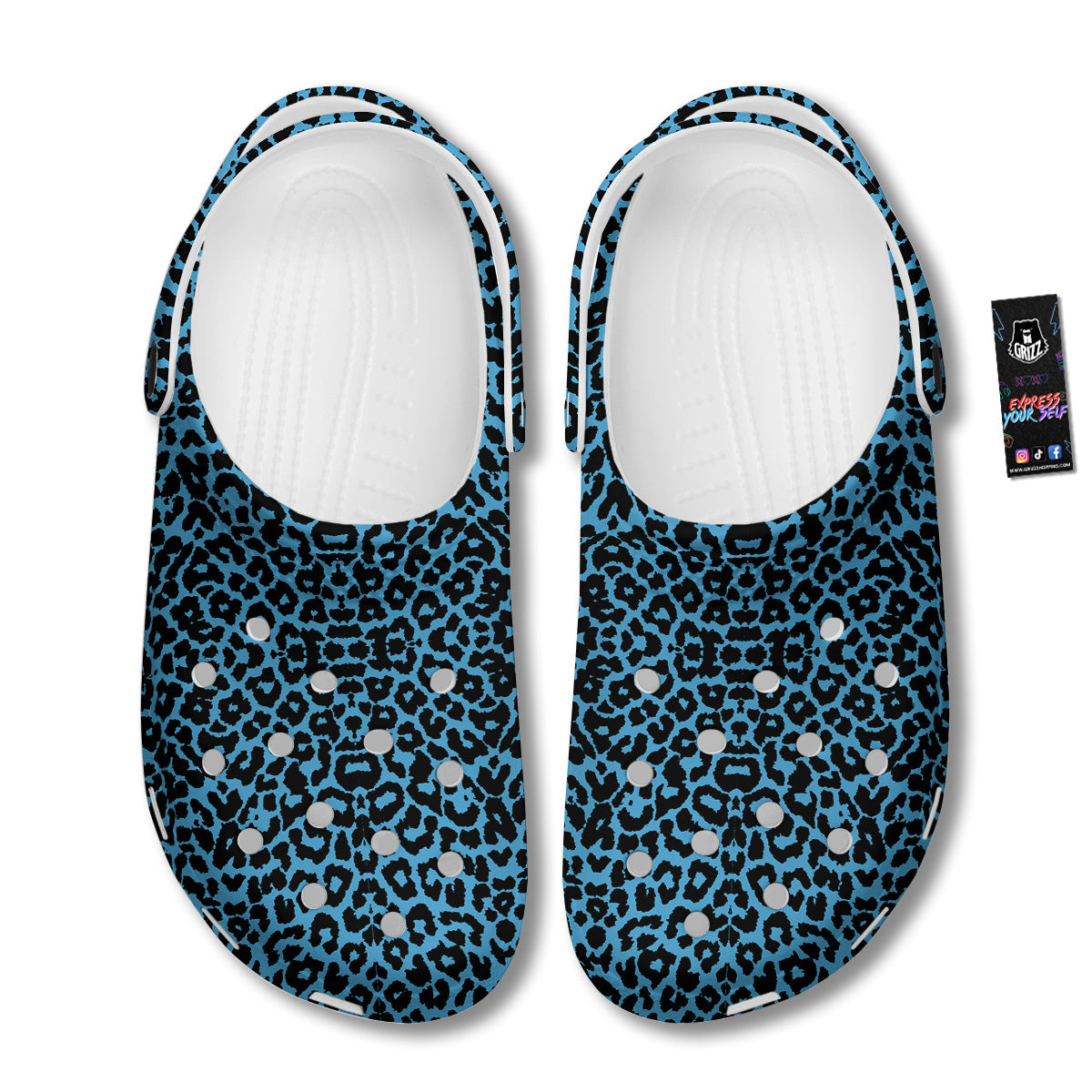 Leopard Blue Print Clog-grizzshop