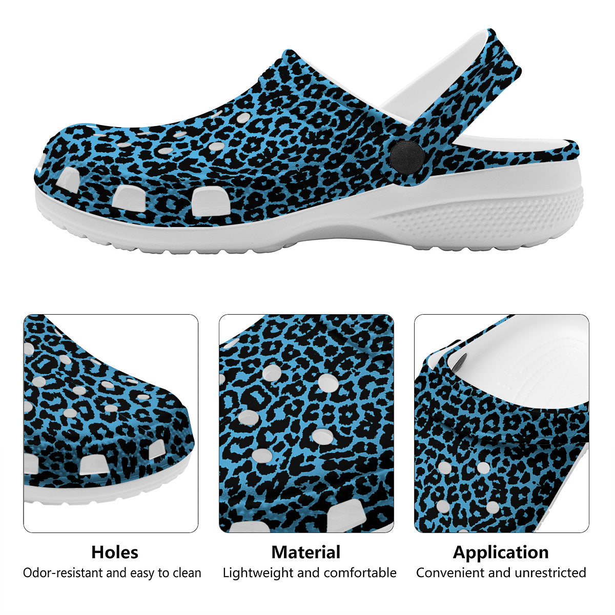 Leopard Blue Print Clog-grizzshop