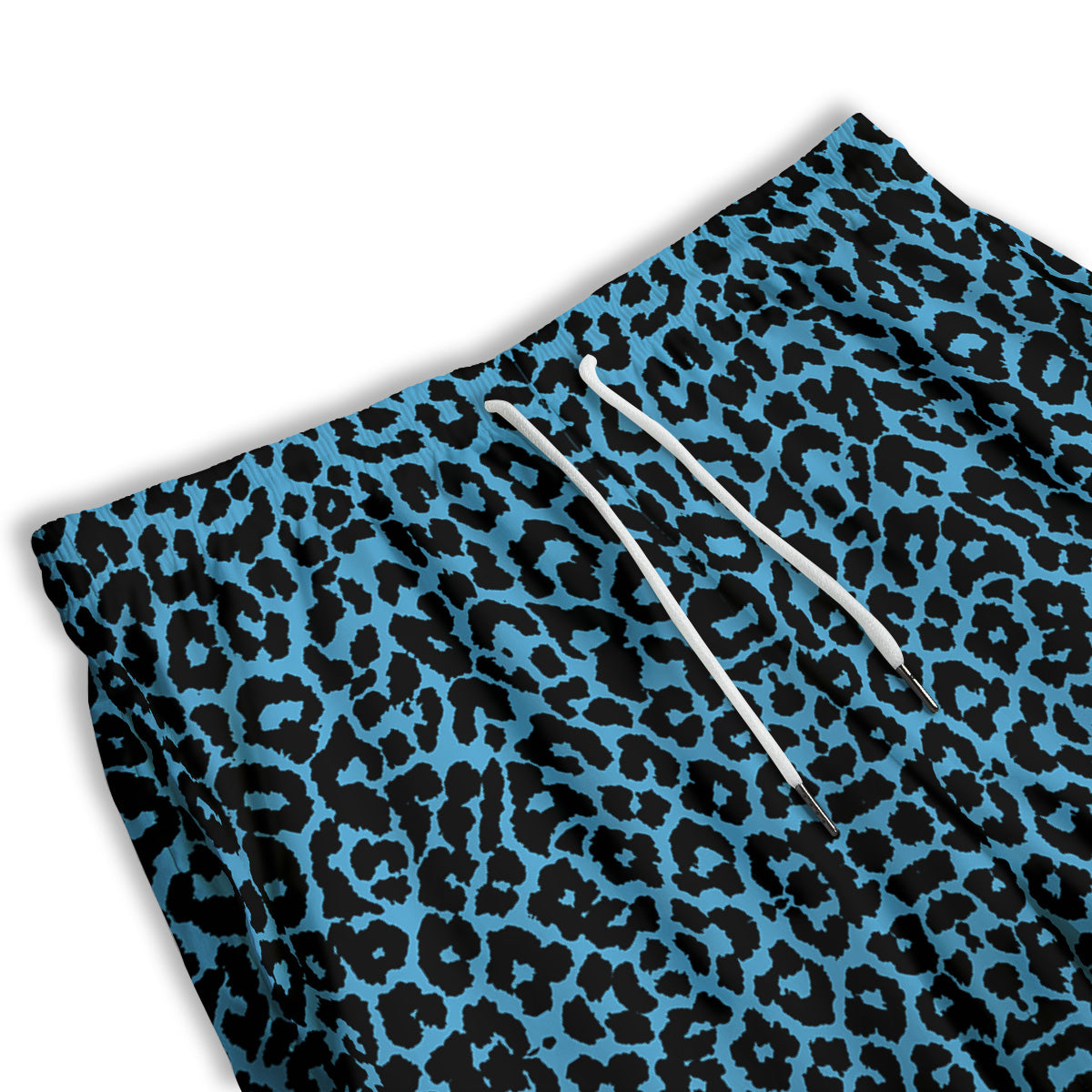 Leopard Blue Print Men's Athletic Shorts