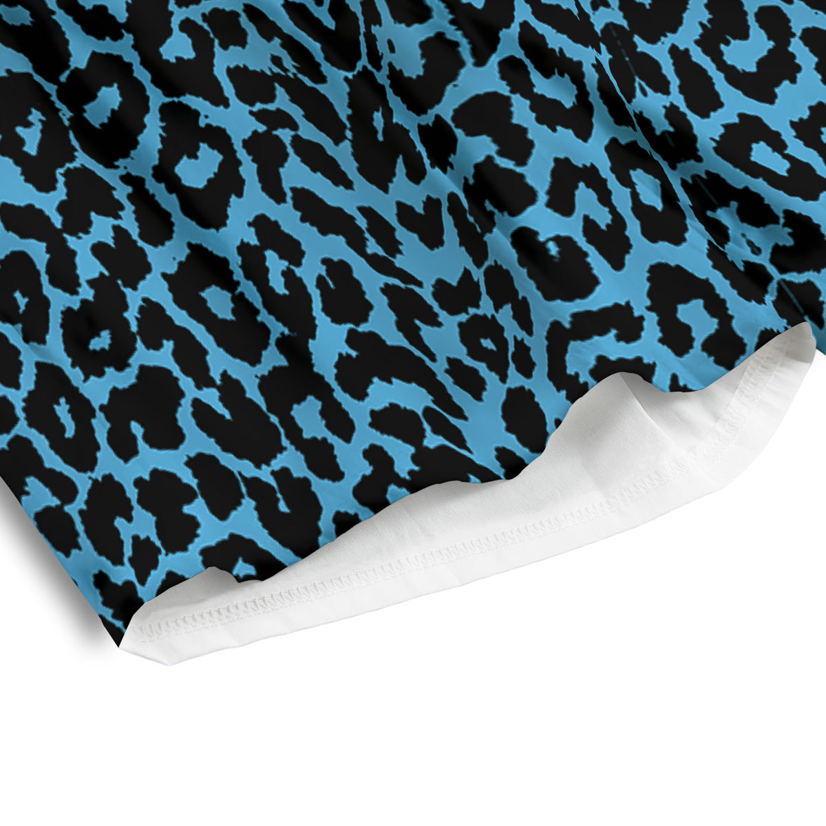 Leopard Blue Print Men's Athletic Shorts