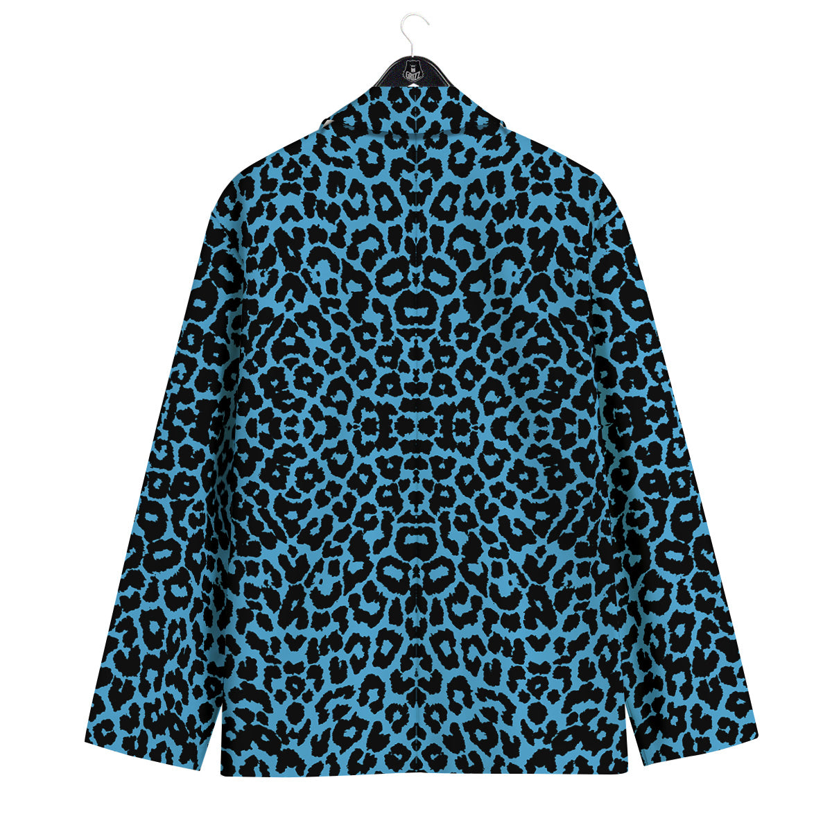 Leopard Blue Print Men's Sport Coat-grizzshop