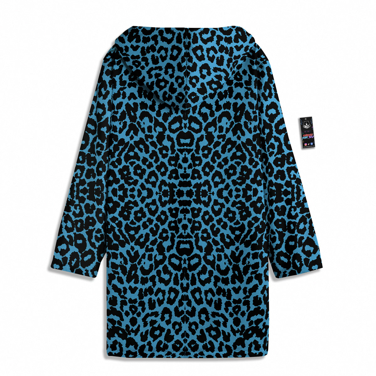 Leopard Blue Print Men's Windbreaker Jacket-grizzshop