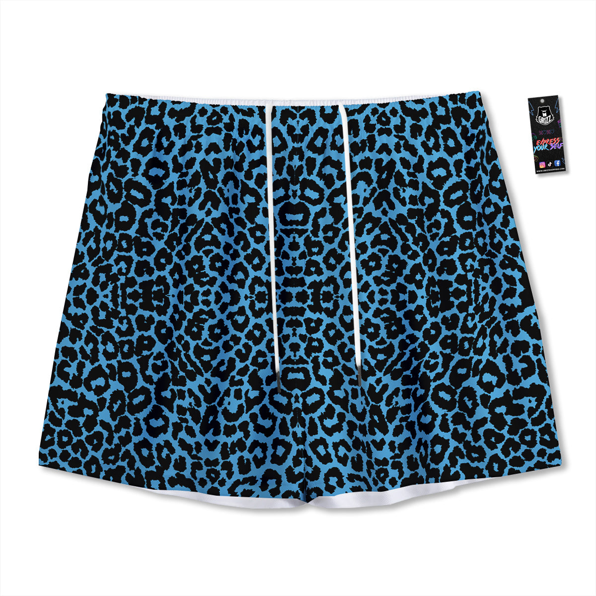 Jaguar And Eagle Print Pattern Mesh Shorts