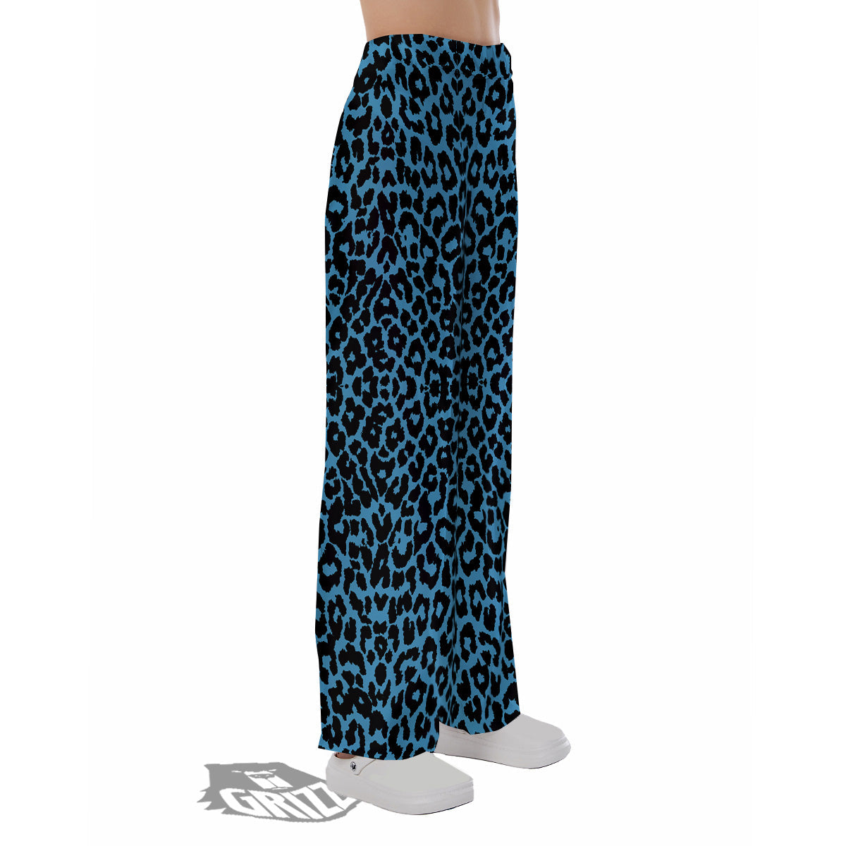 Leopard Blue Print Pajama Pants-grizzshop