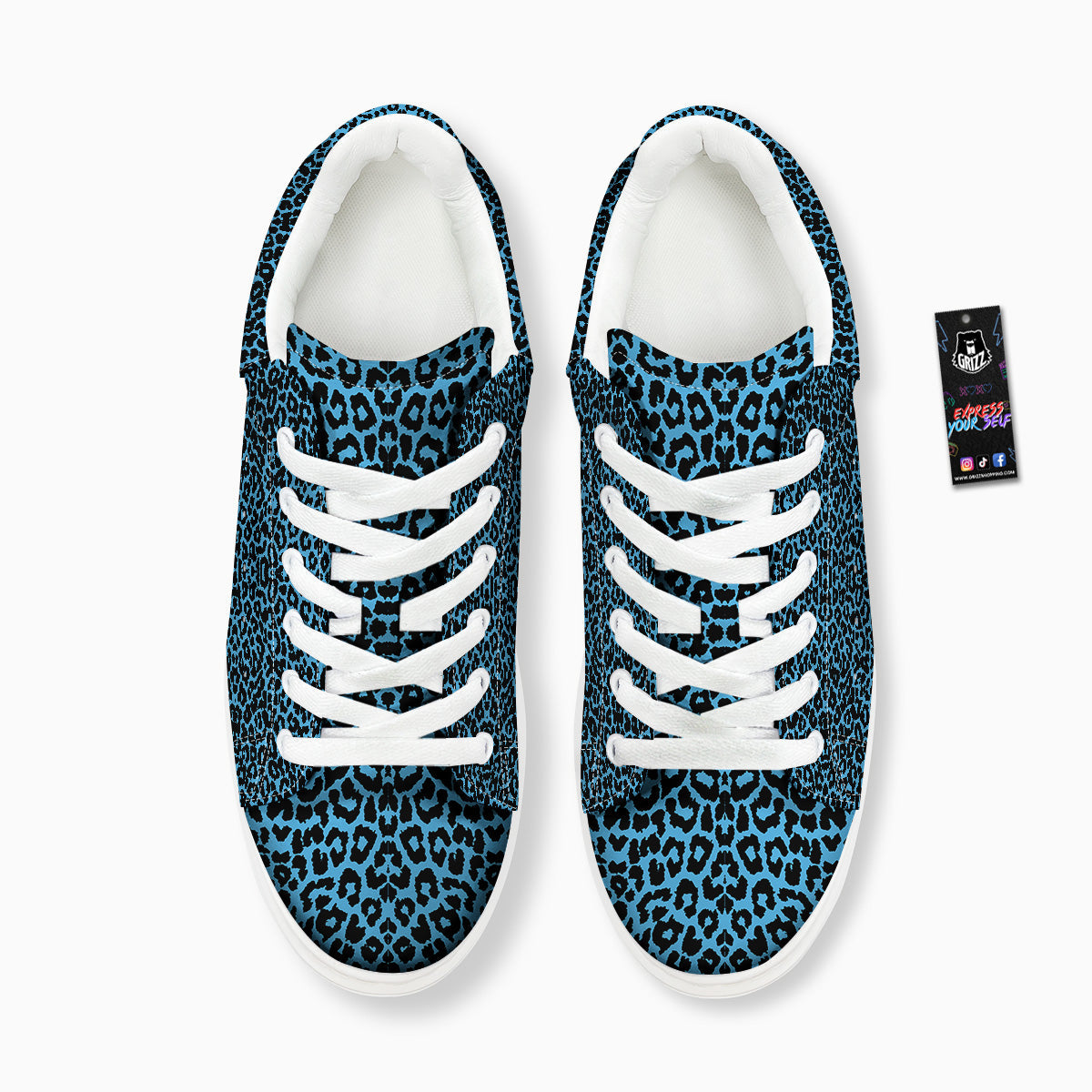 Leopard Blue Print Platform Shoes-grizzshop