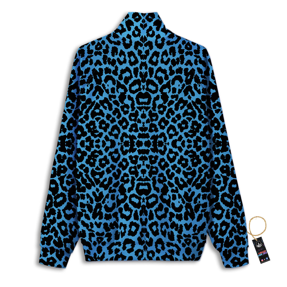 Leopard Blue Print Track Jacket-grizzshop