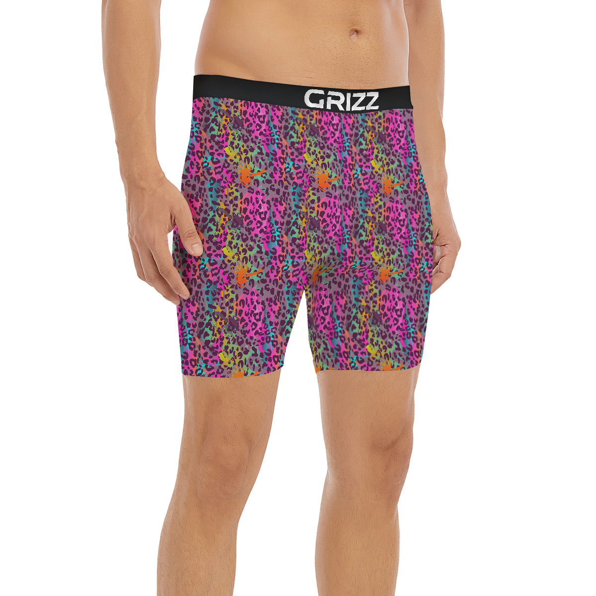 Leopard Colorful Print Boxer Briefs-grizzshop