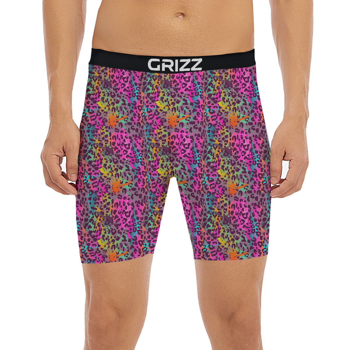 Leopard Colorful Print Boxer Briefs-grizzshop