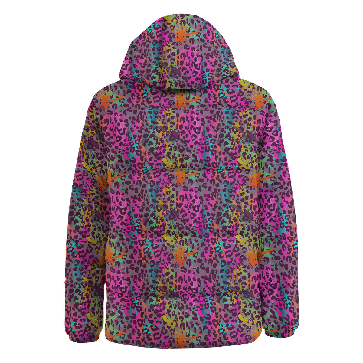 Leopard Colorful Print Down Jacket-grizzshop