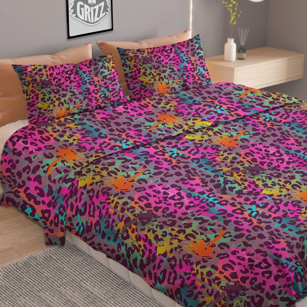 Jaguar Galaxy Print Duvet Cover Bedding Set