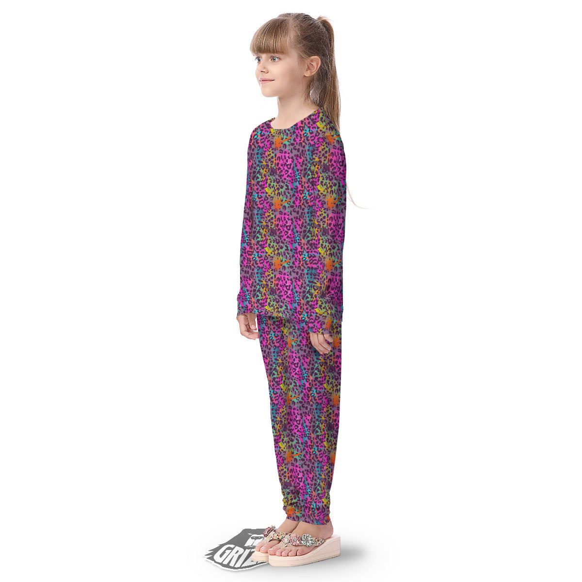 Leopard Colorful Print Kid's Pajamas-grizzshop