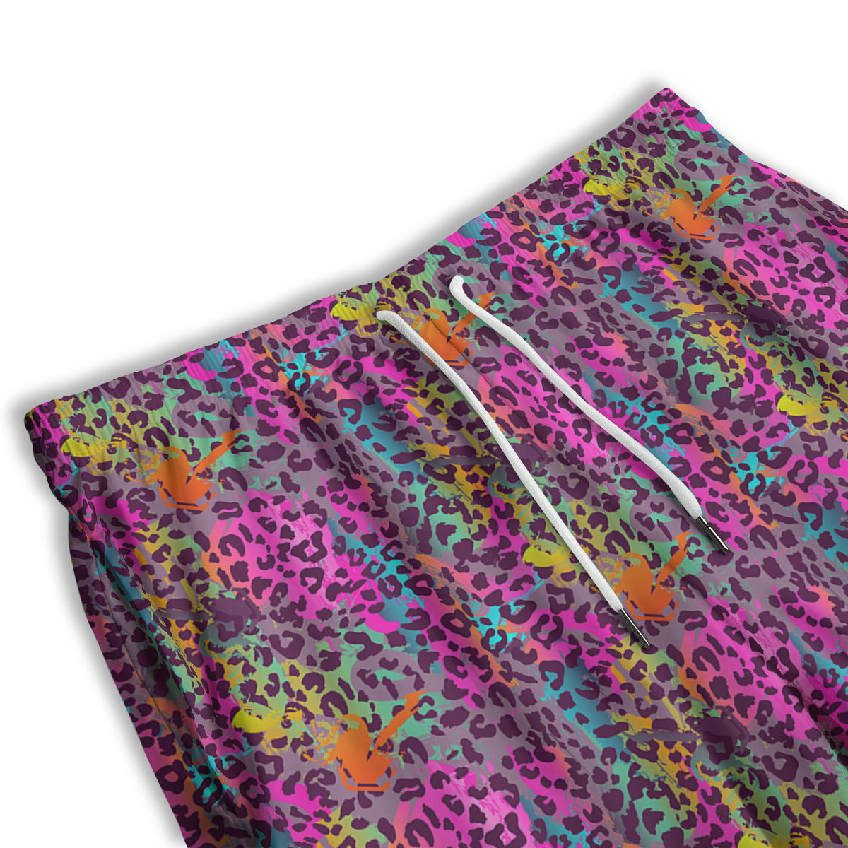 Leopard Colorful Print Men's Athletic Shorts