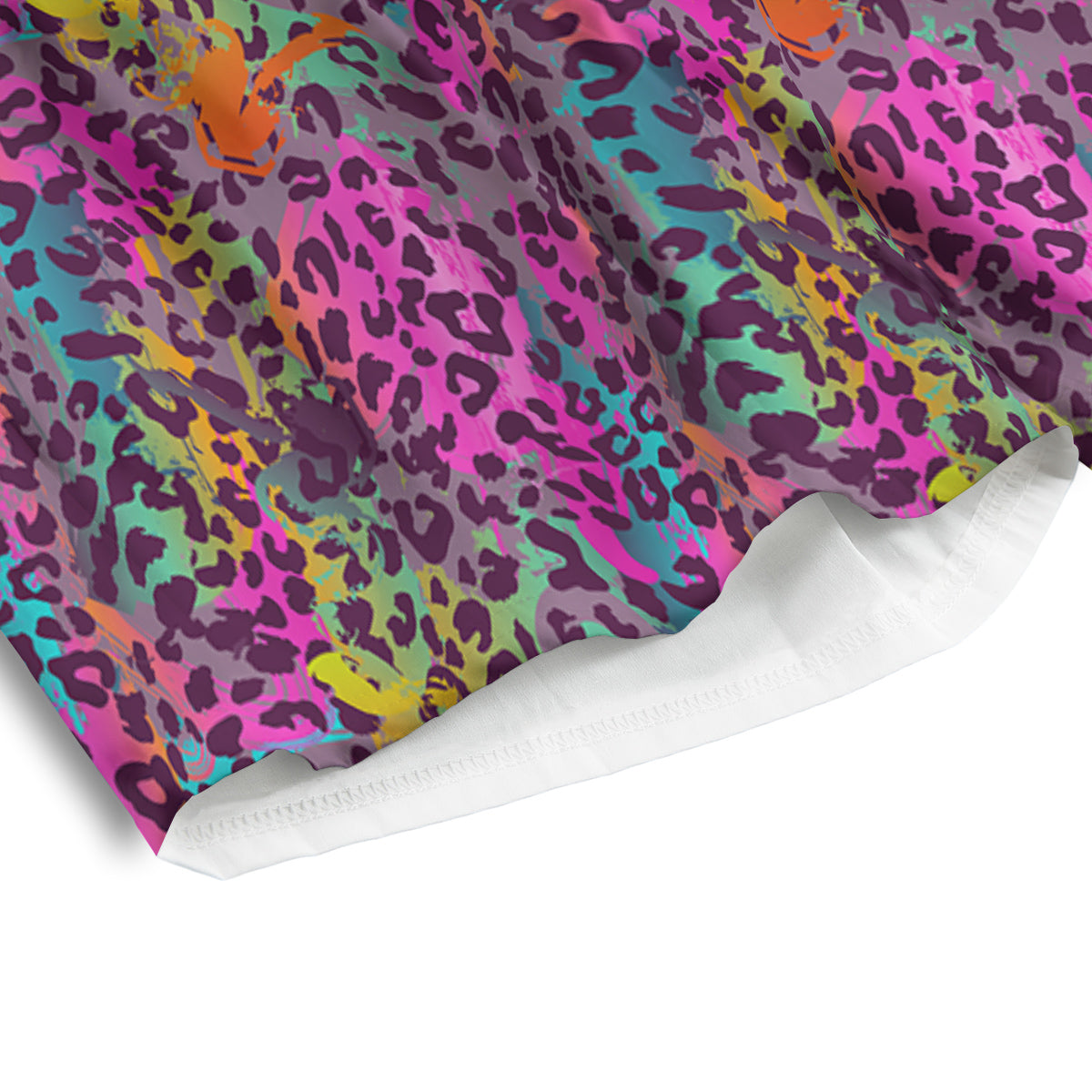 Leopard Colorful Print Men's Athletic Shorts