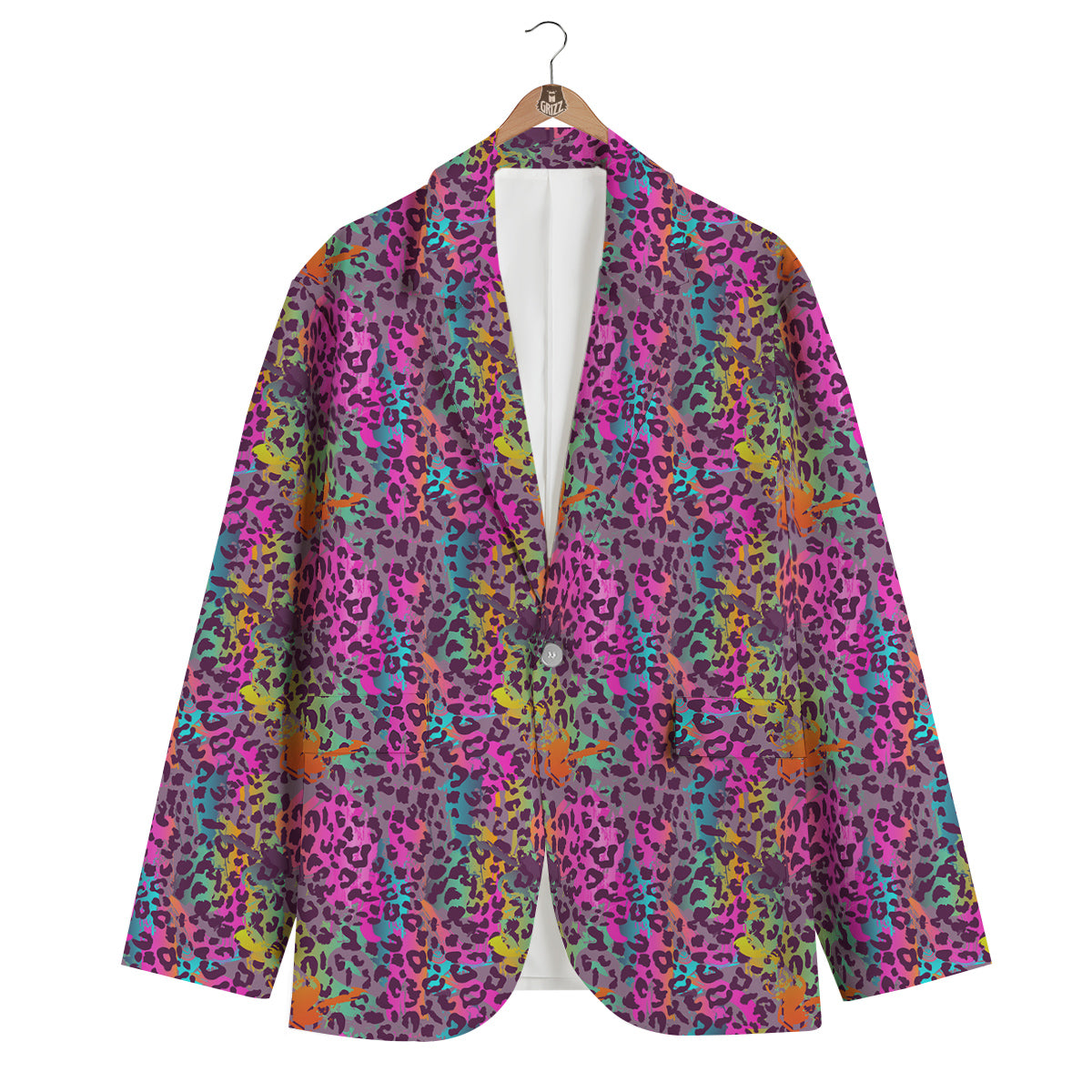 Leopard Colorful Print Men's Blazer-grizzshop