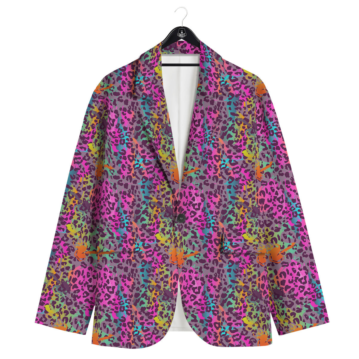 Leopard Colorful Print Men's Sport Coat-grizzshop