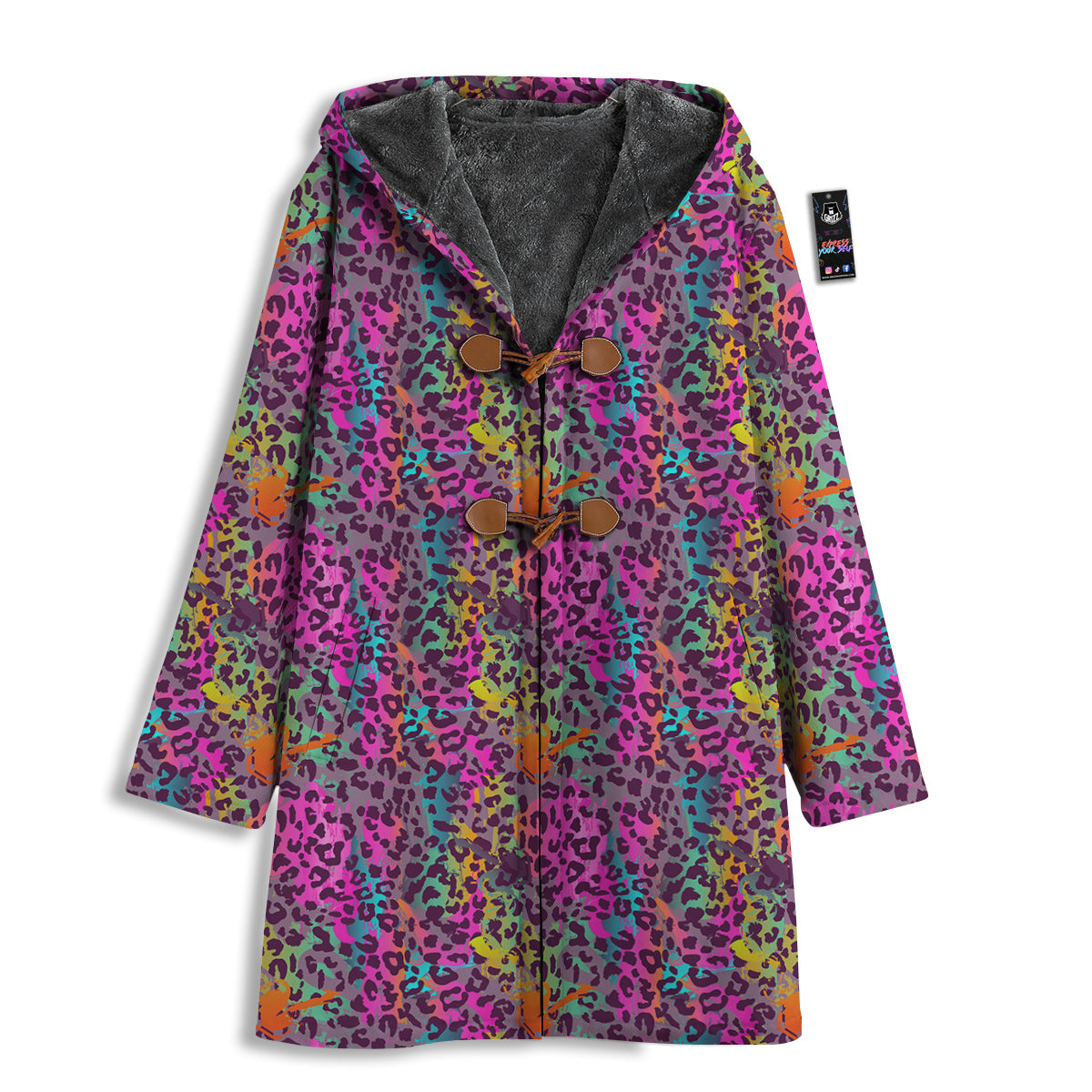 Leopard Colorful Print Men's Windbreaker Jacket-grizzshop