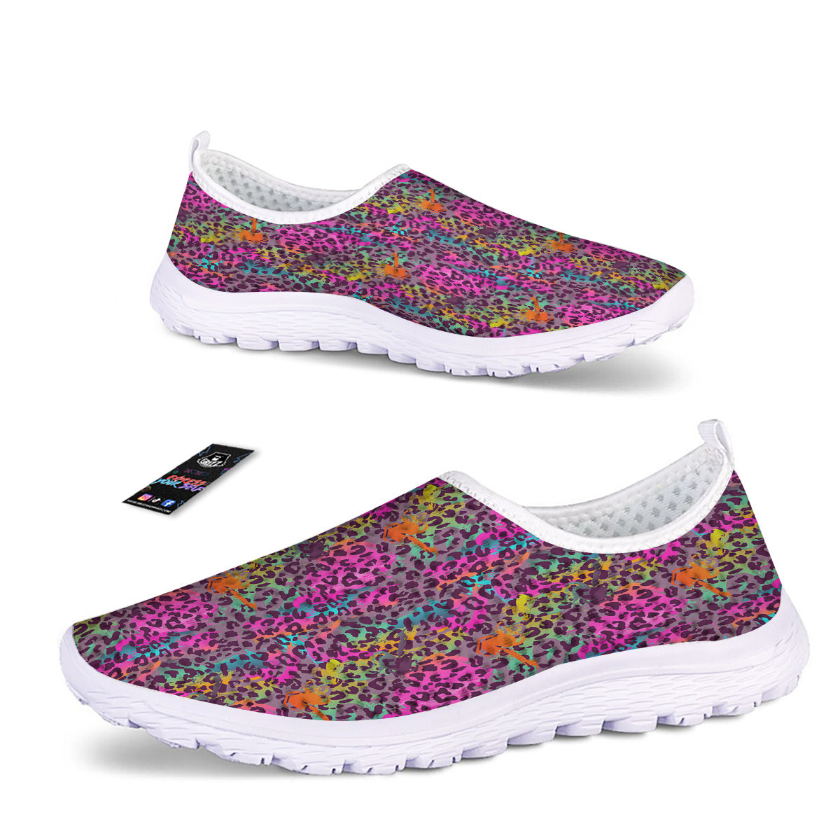 Leopard Colorful Print Nurse Shoes-grizzshop
