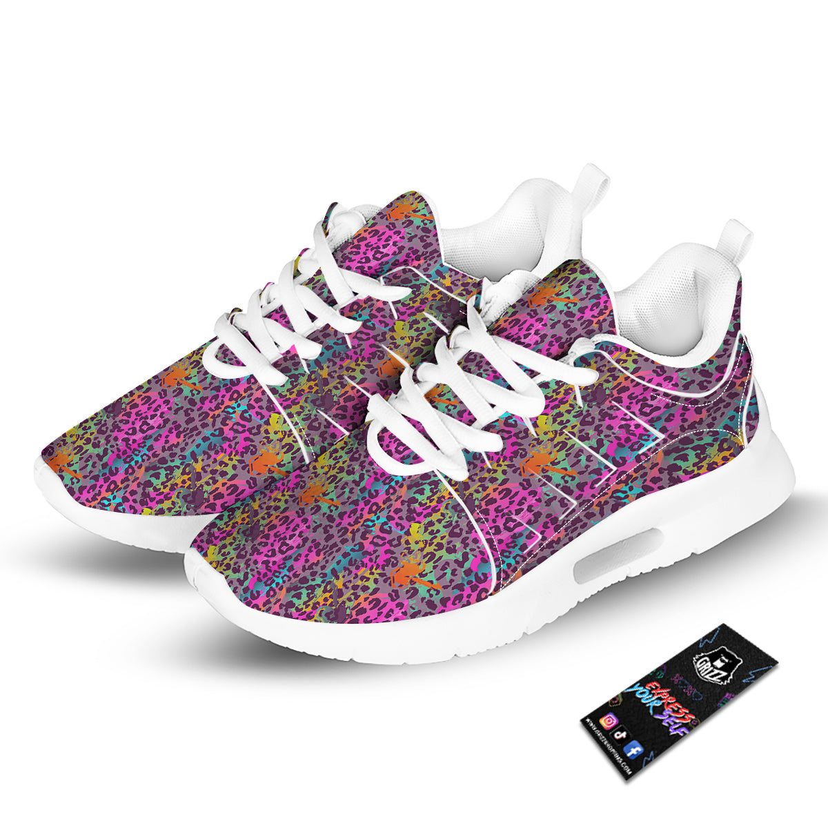 Leopard Colorful Print Tennis Shoes-grizzshop