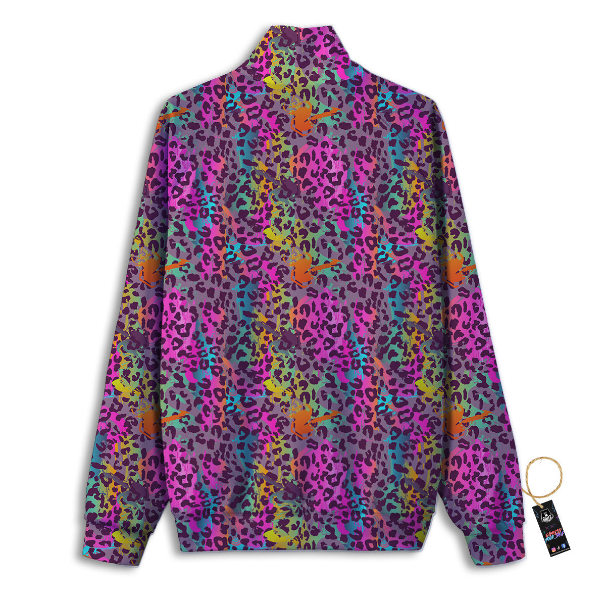 Leopard Colorful Print Track Jacket-grizzshop