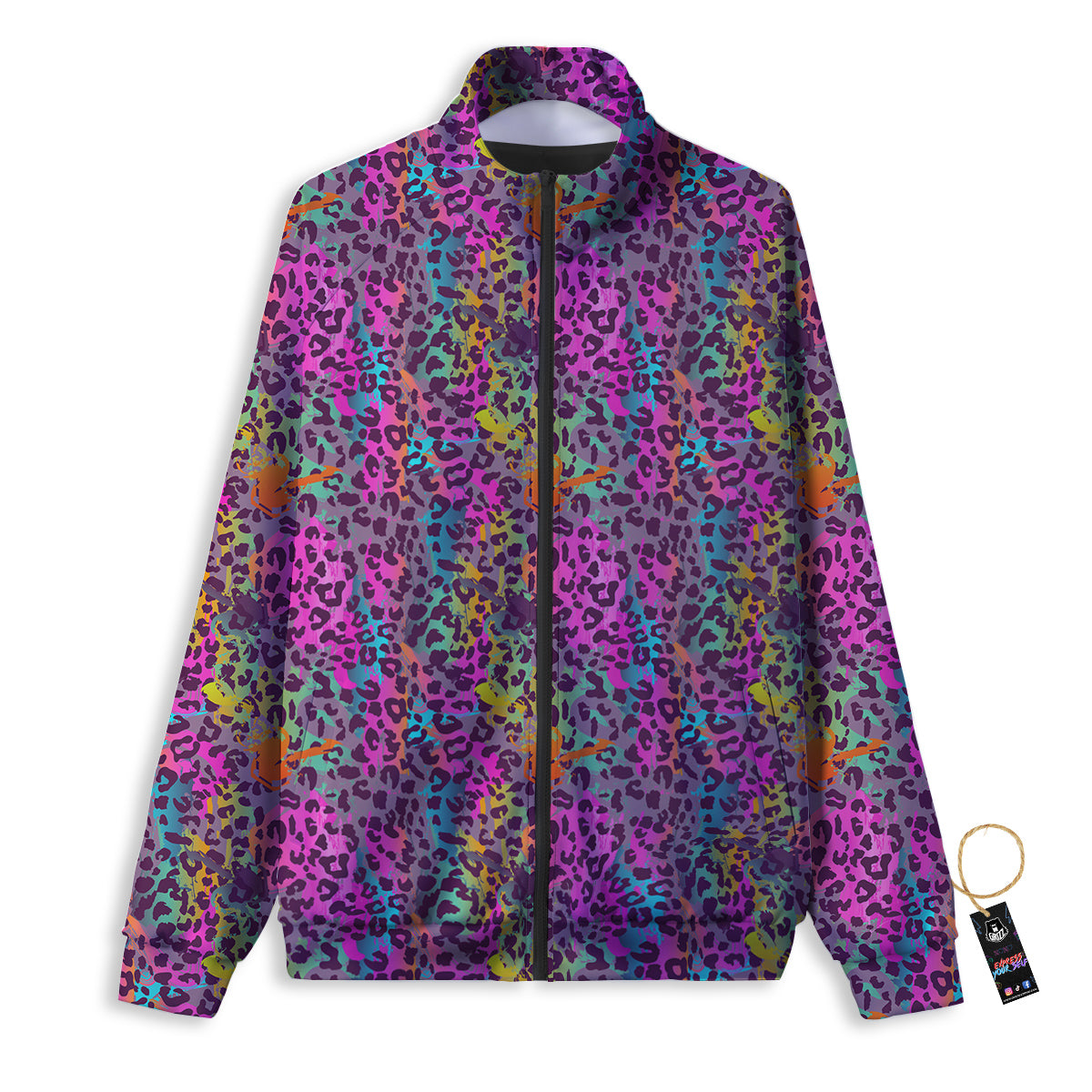 Leopard Colorful Print Track Jacket-grizzshop