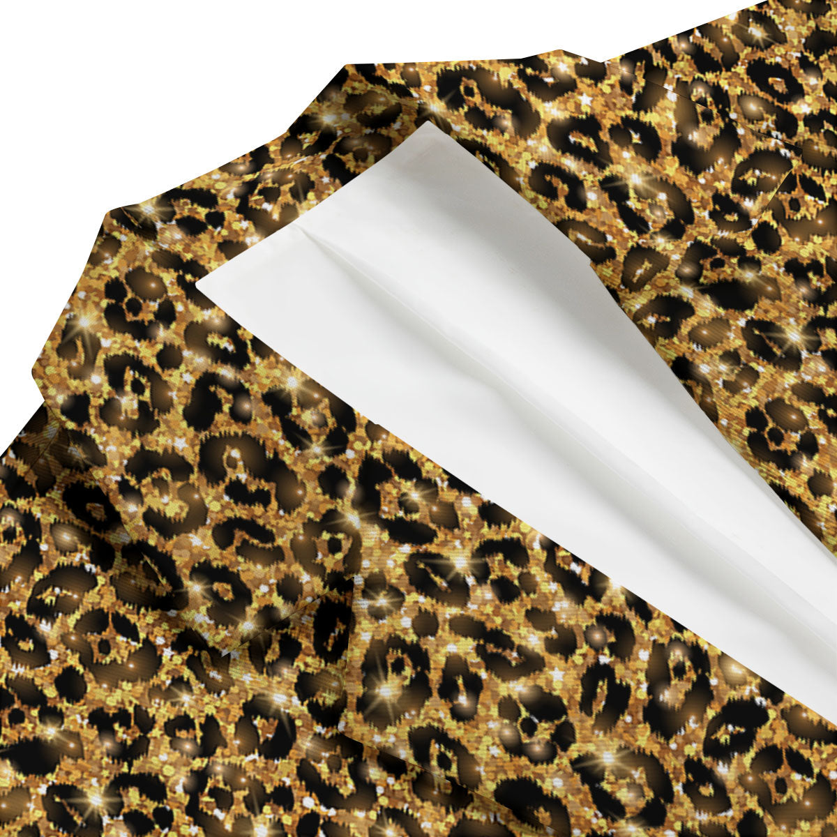 Leopard Glitter Gold Print Men's Blazer-grizzshop