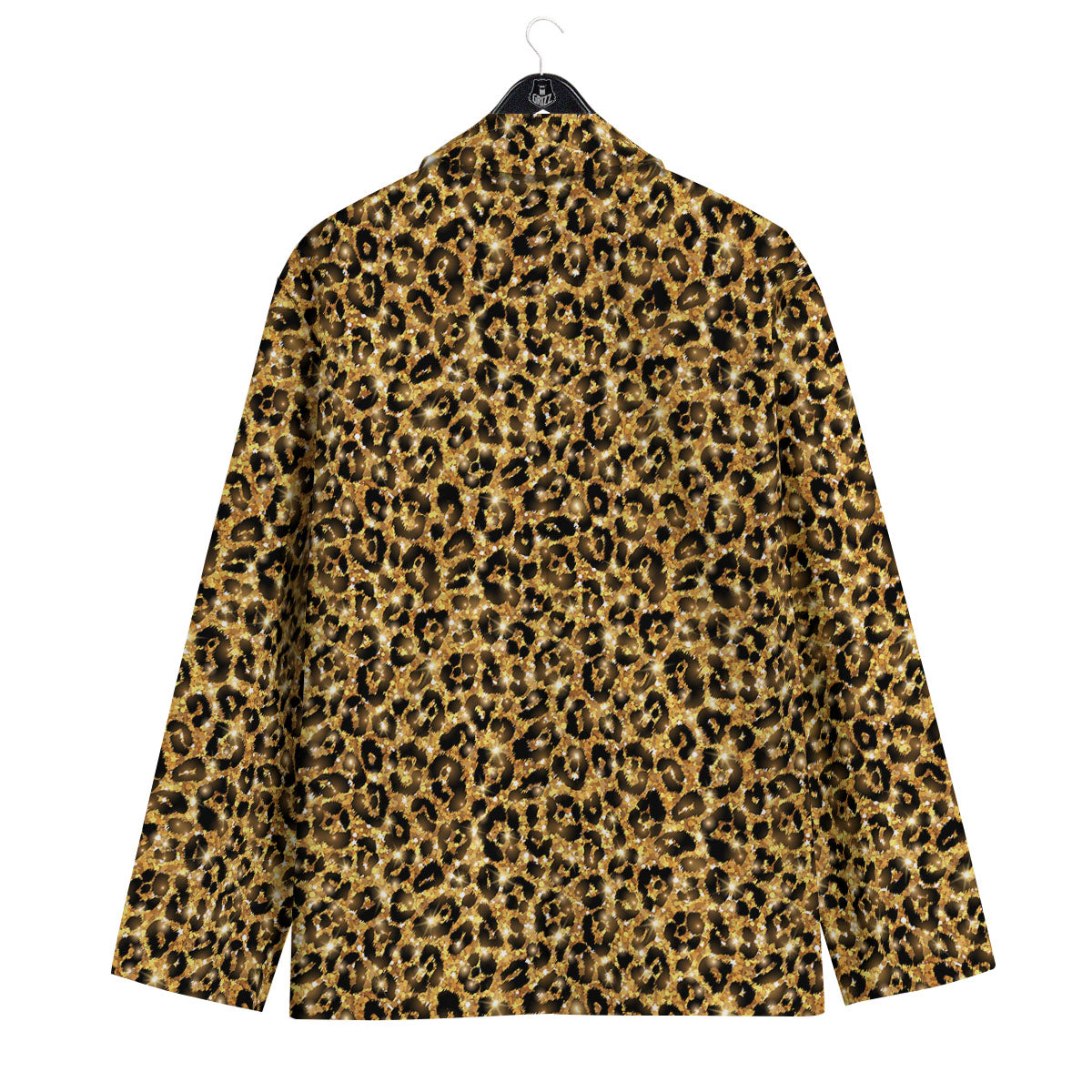Leopard Glitter Gold Print Men's Sport Coat-grizzshop