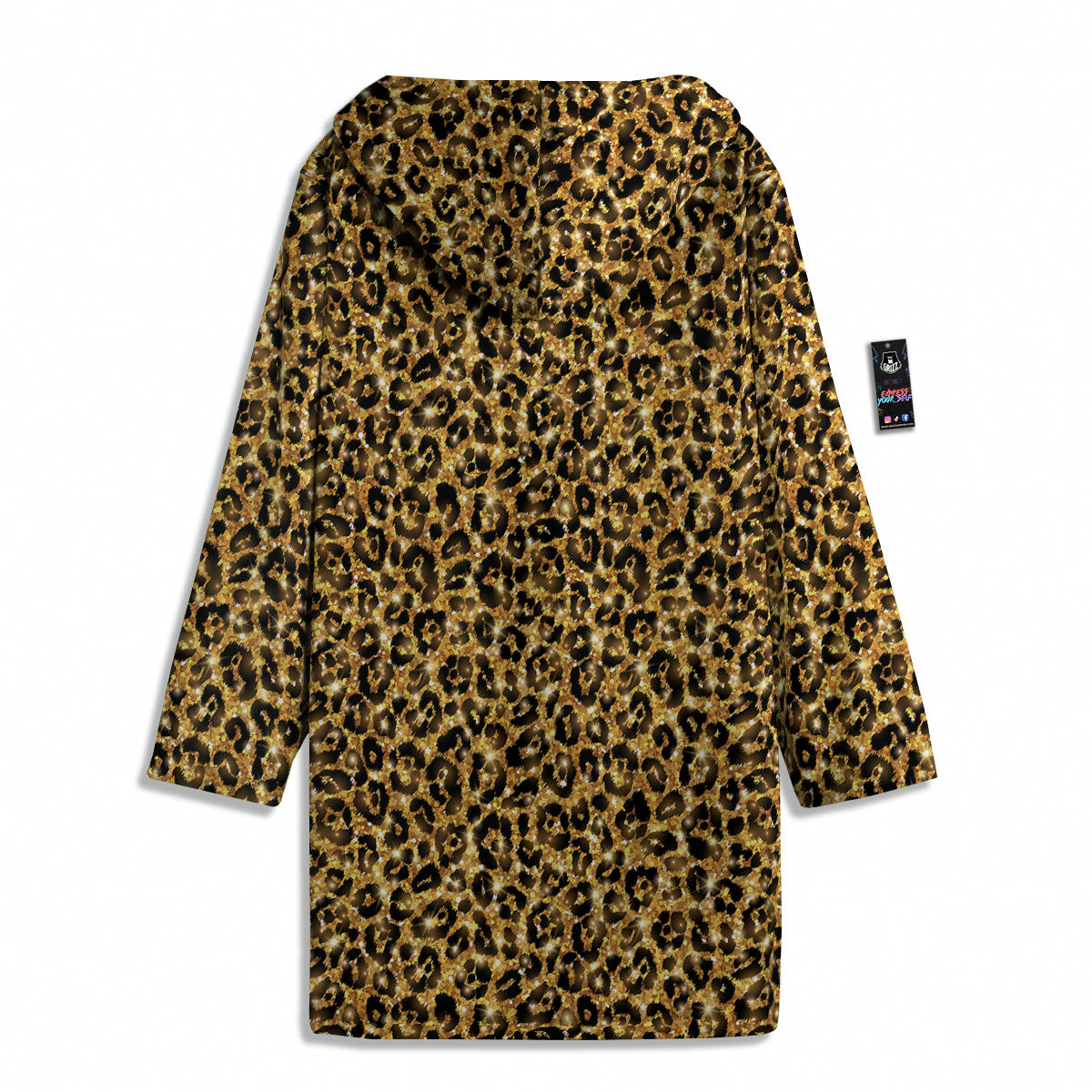 Leopard Glitter Gold Print Men's Windbreaker Jacket-grizzshop